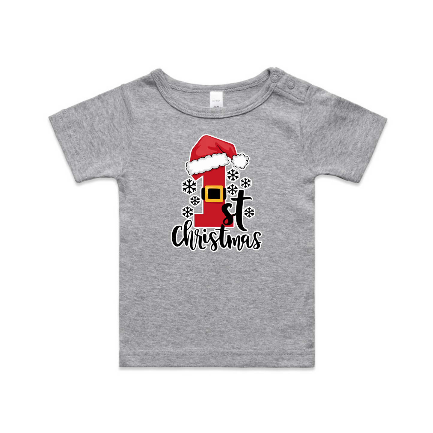 1st Christmas Hat XMAS - Organic Infant Tee OR Bodysuit