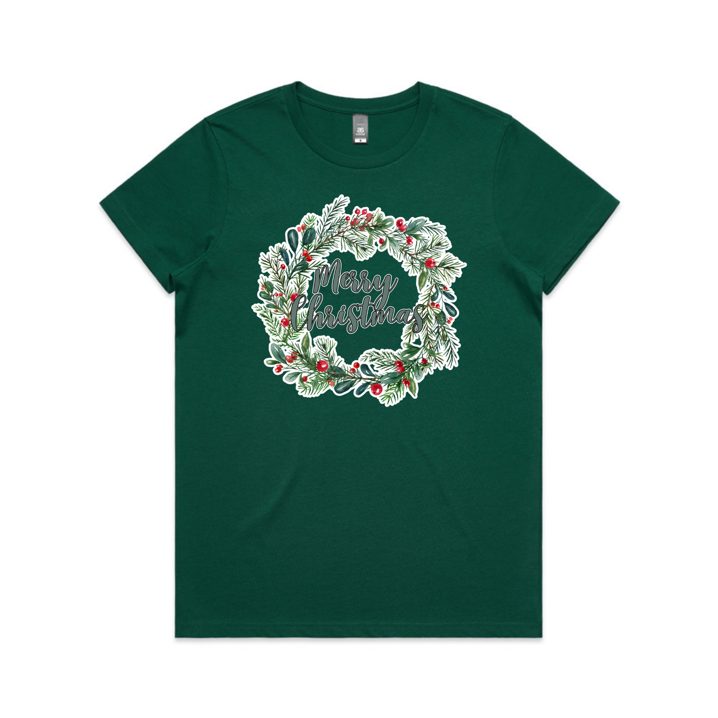 Wreath Merry XMAS - Womens Tee