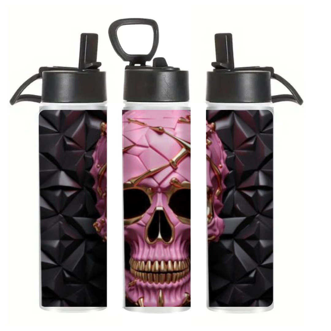 Pink & Gold Skull - Tumbler & Bottle
