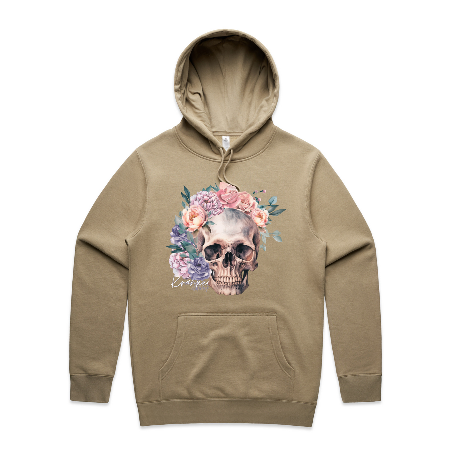 Mens Floral Skull Hoodie