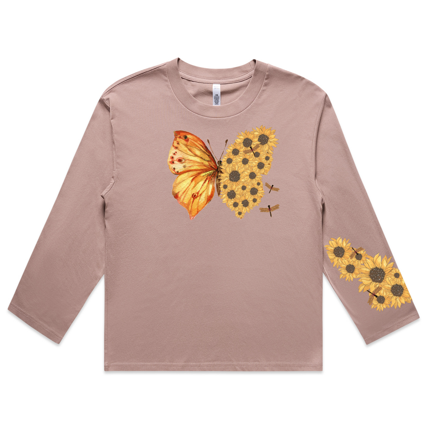 Womens Flutterby Sunflower Boxy L/Sleeve