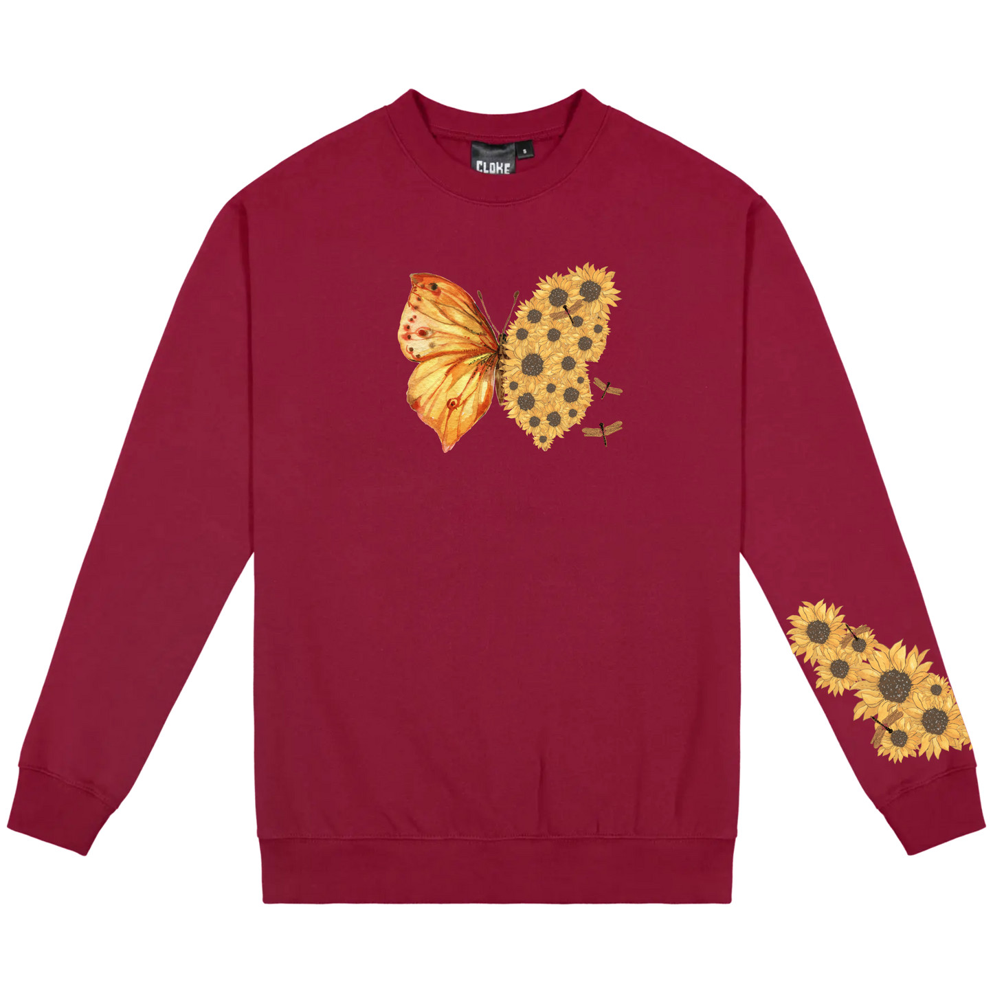 Mens Flutterby Sunflower Crew Neck