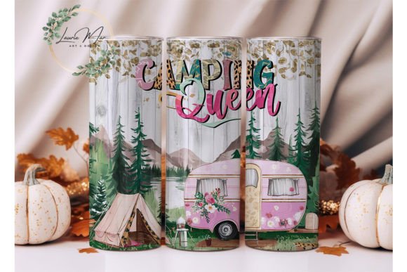 Pink Camping Queen - Tumbler & Bottle