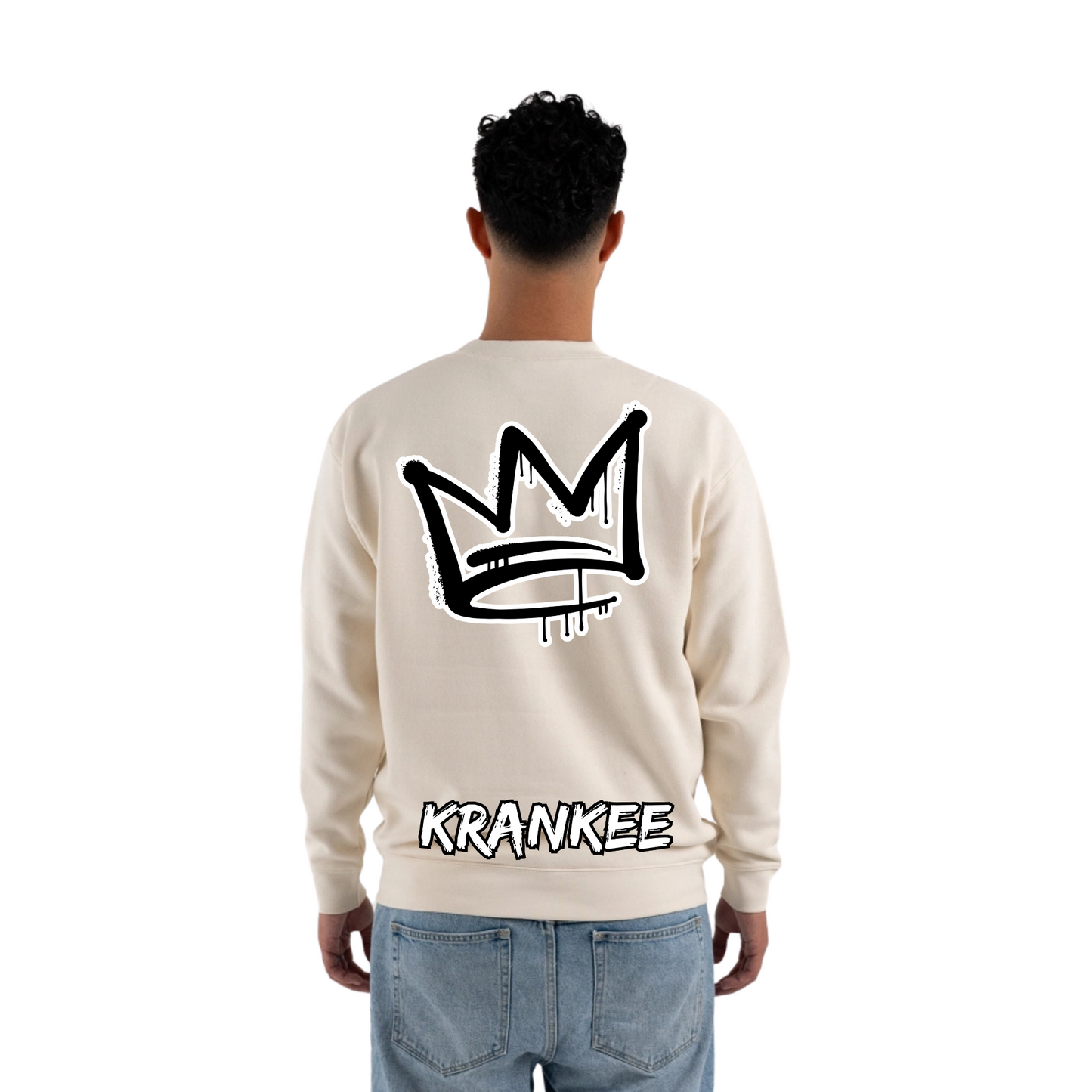B/W Back Crown - Mens Crew Neck