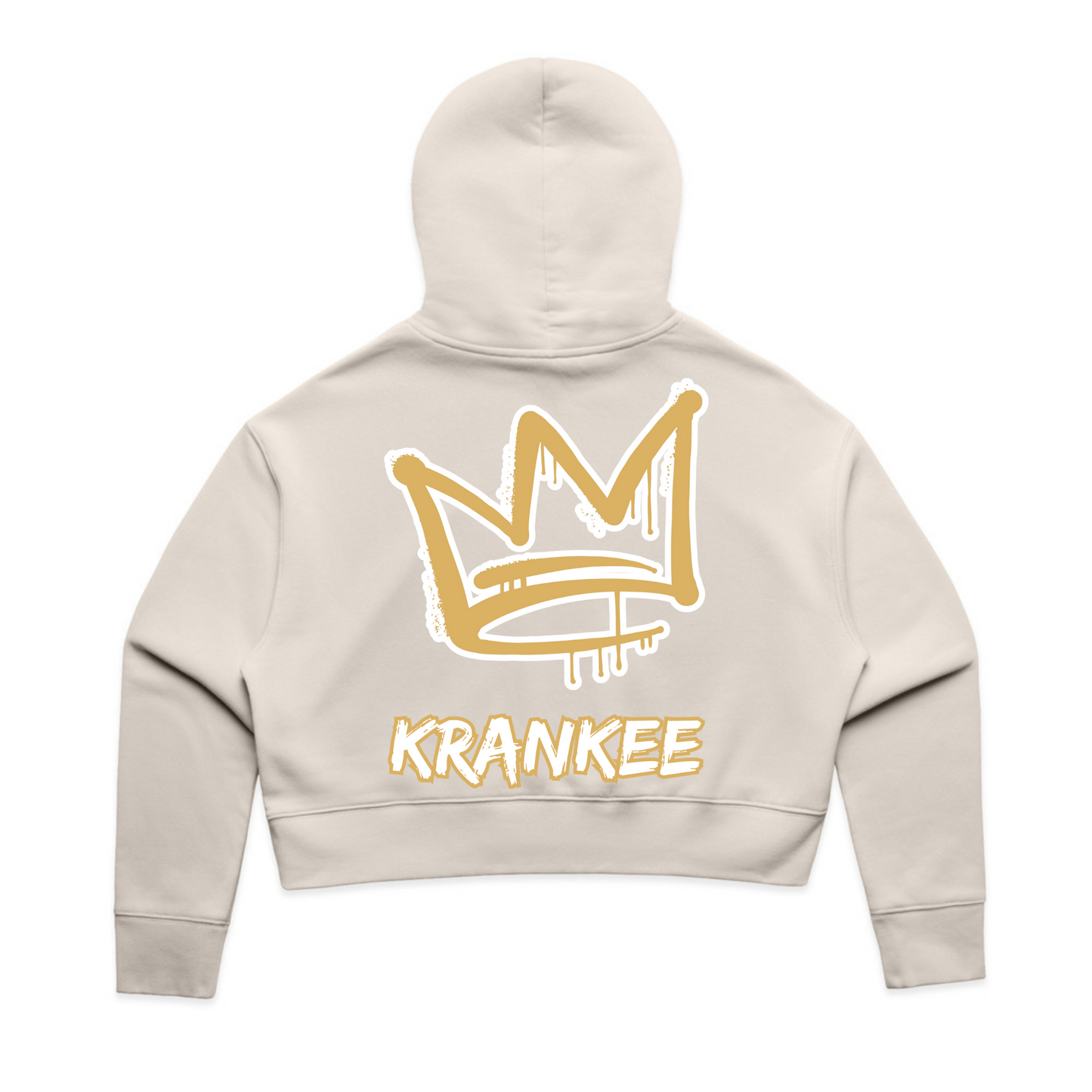 Gold Back Crown - Womens Crop Hoodie