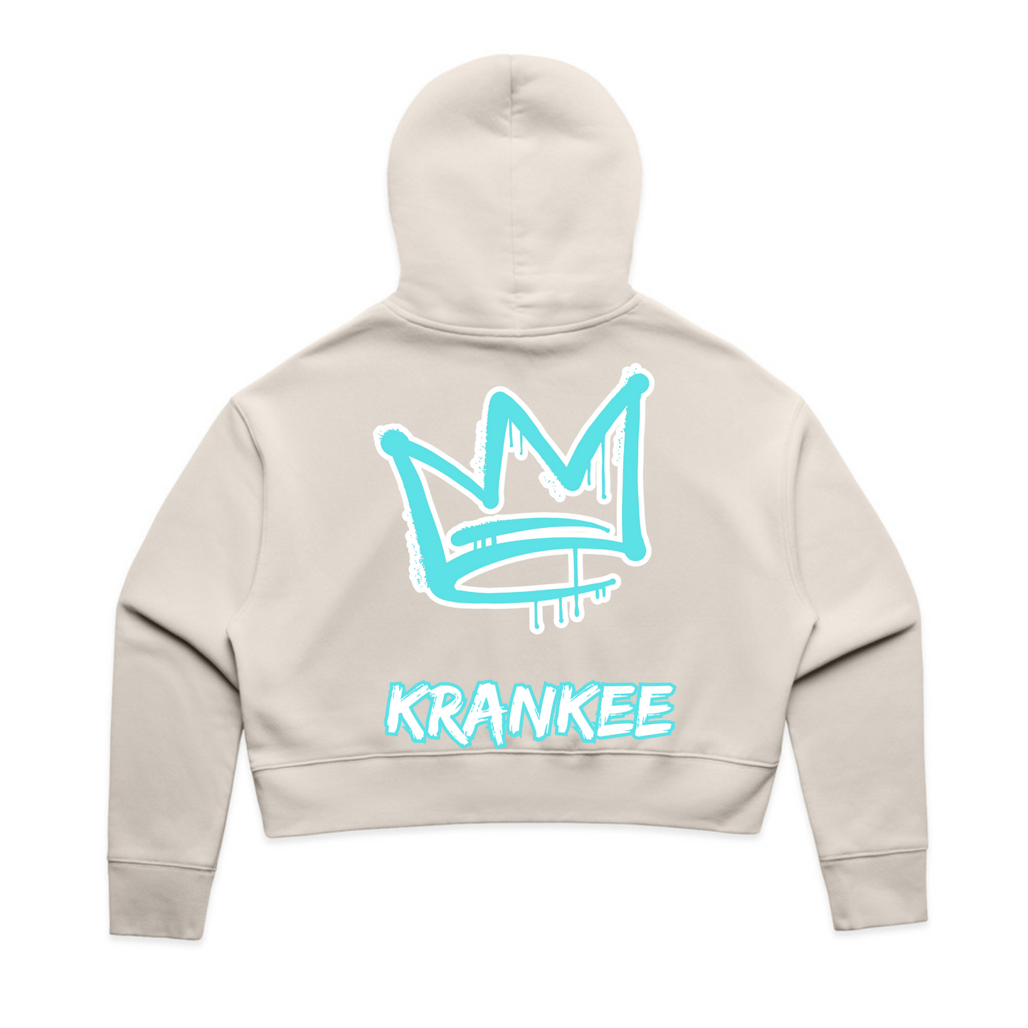 Aqua Back Crown - Womens Crop Hoodie