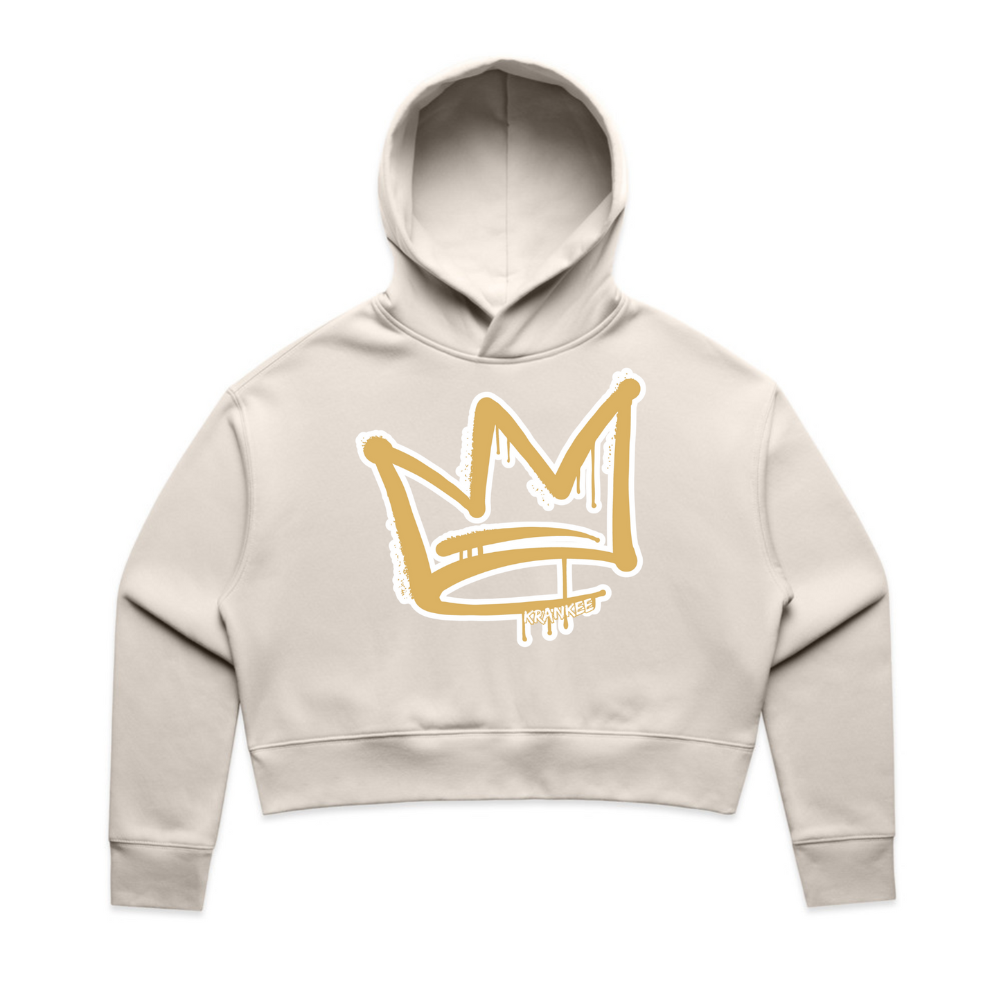 Gold Front Crown - Womens Crop Hoodie