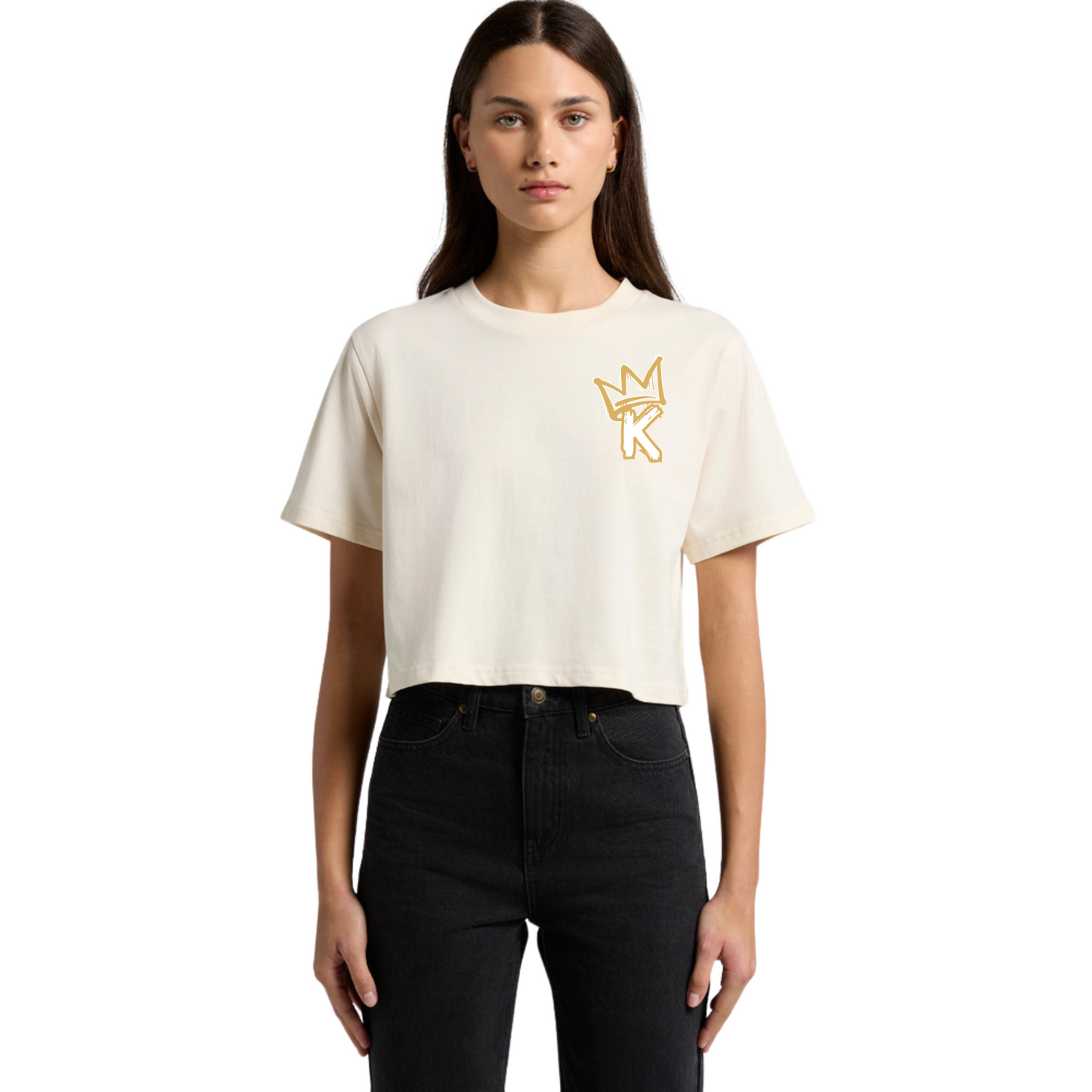 Gold Back Crown - Womens Crop Tee