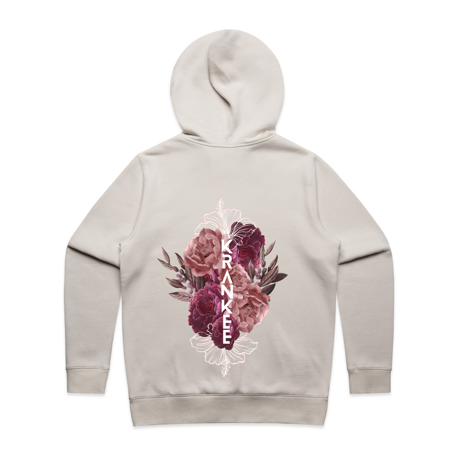 Womens Floral Back Hoodie