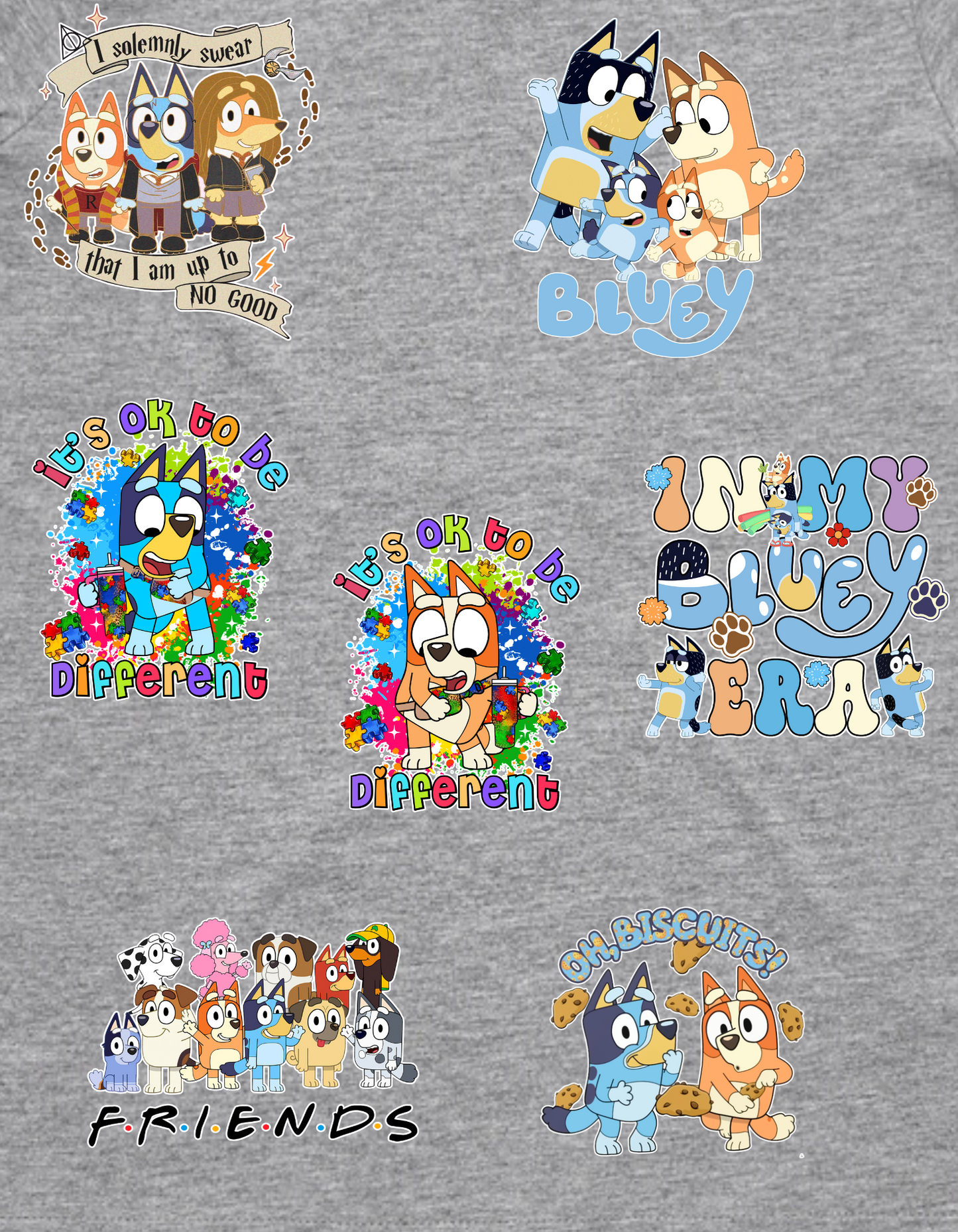 Bluey - GREY MARLE Kids Tee