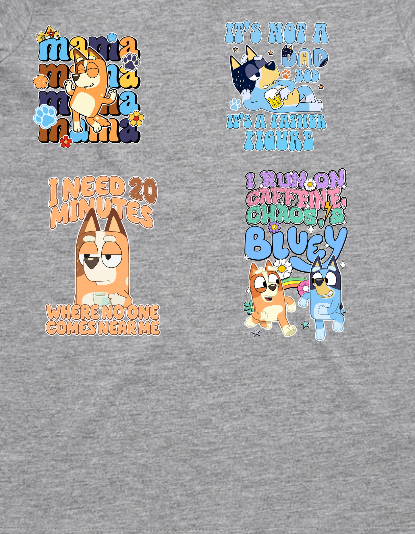 Bluey - GREY MARLE Mens Tee