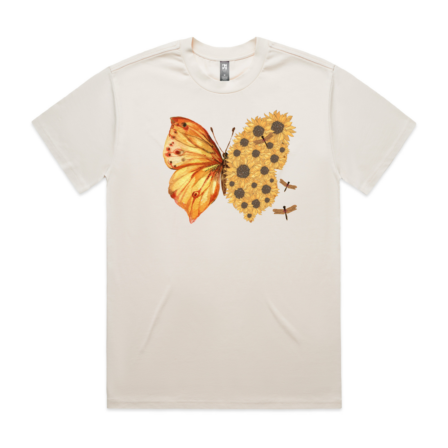 Mens Flutterby Sunflower Heavy Tee