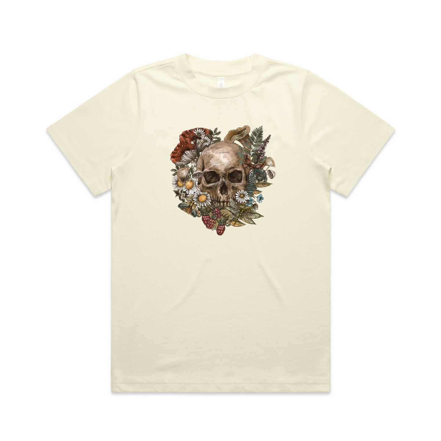 Womens Wild Flora Skull Heavy Tee