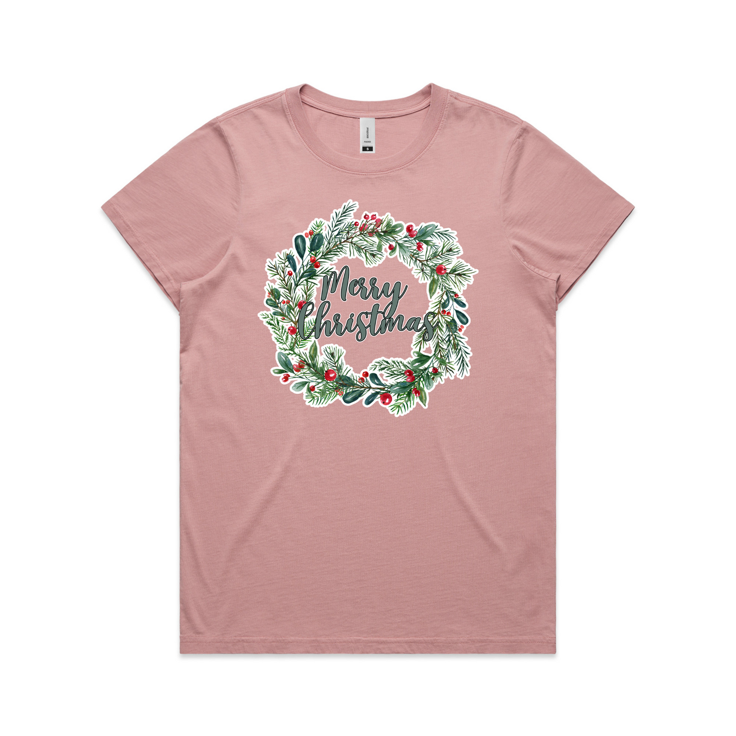 Wreath Merry XMAS - Womens Tee