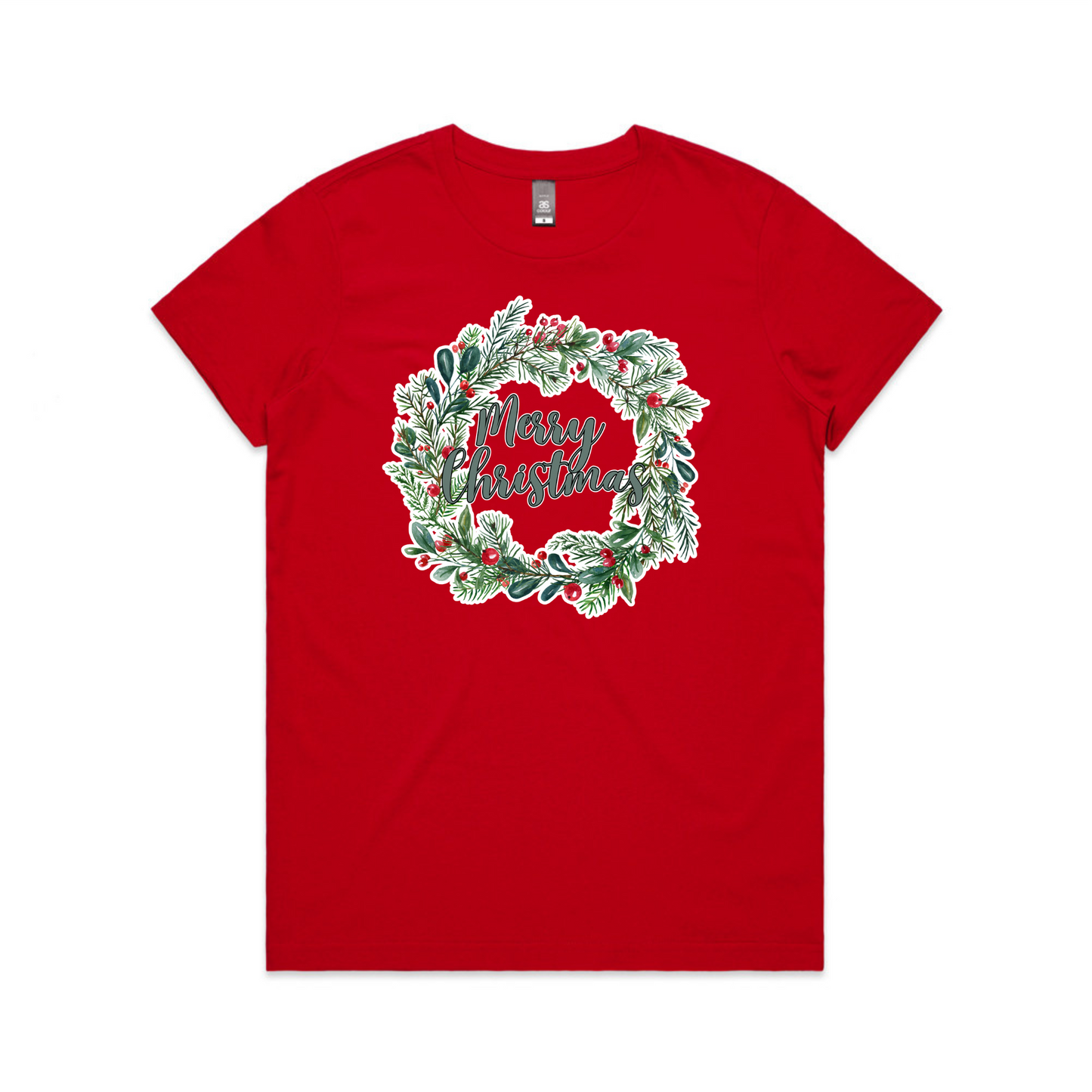 Wreath Merry XMAS - Womens Tee