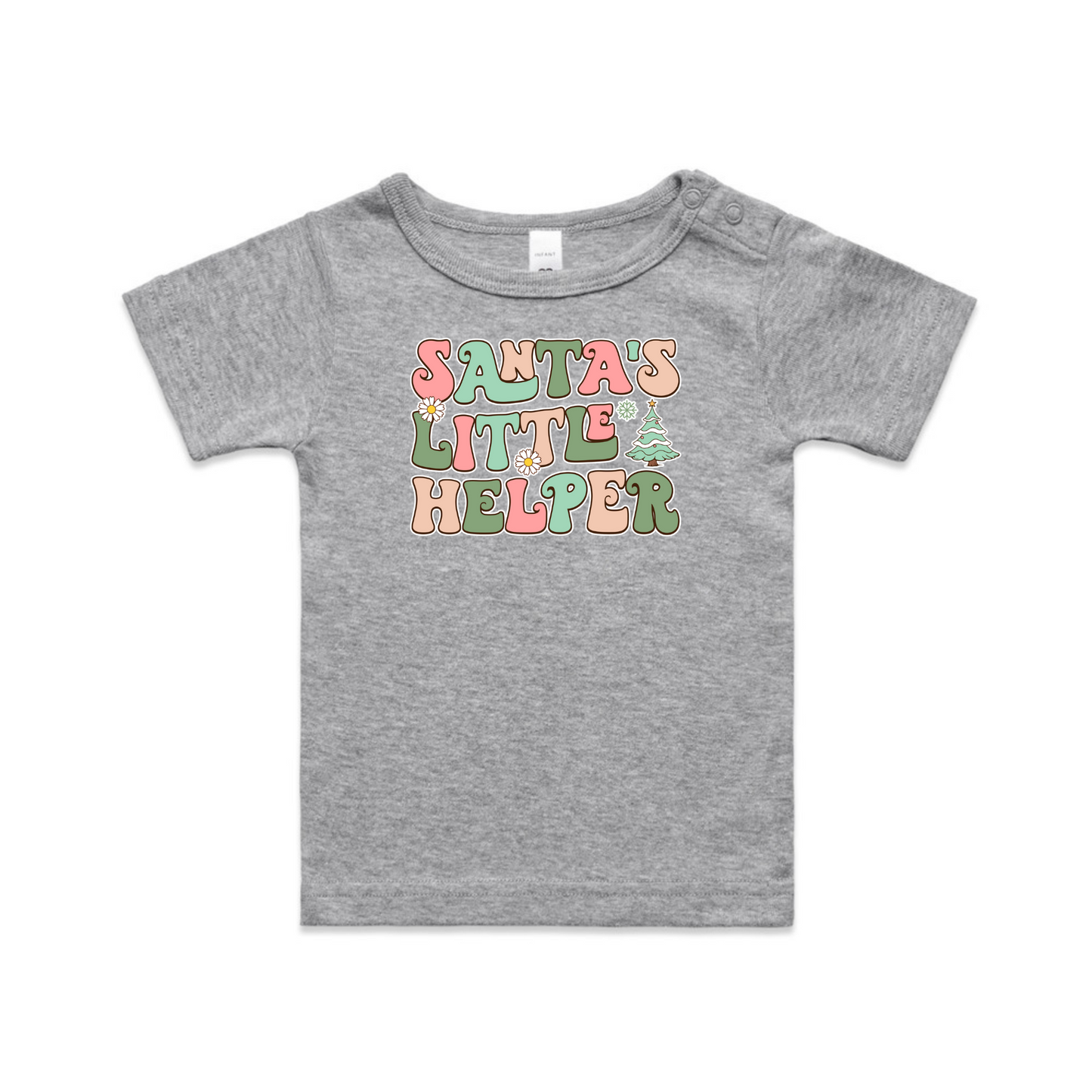 Santas Little Helper (Plain option)XMAS - Organic Infant Tee OR Bodysuit