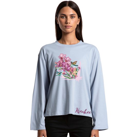 Womens Orchid Boxy L/Sleeve