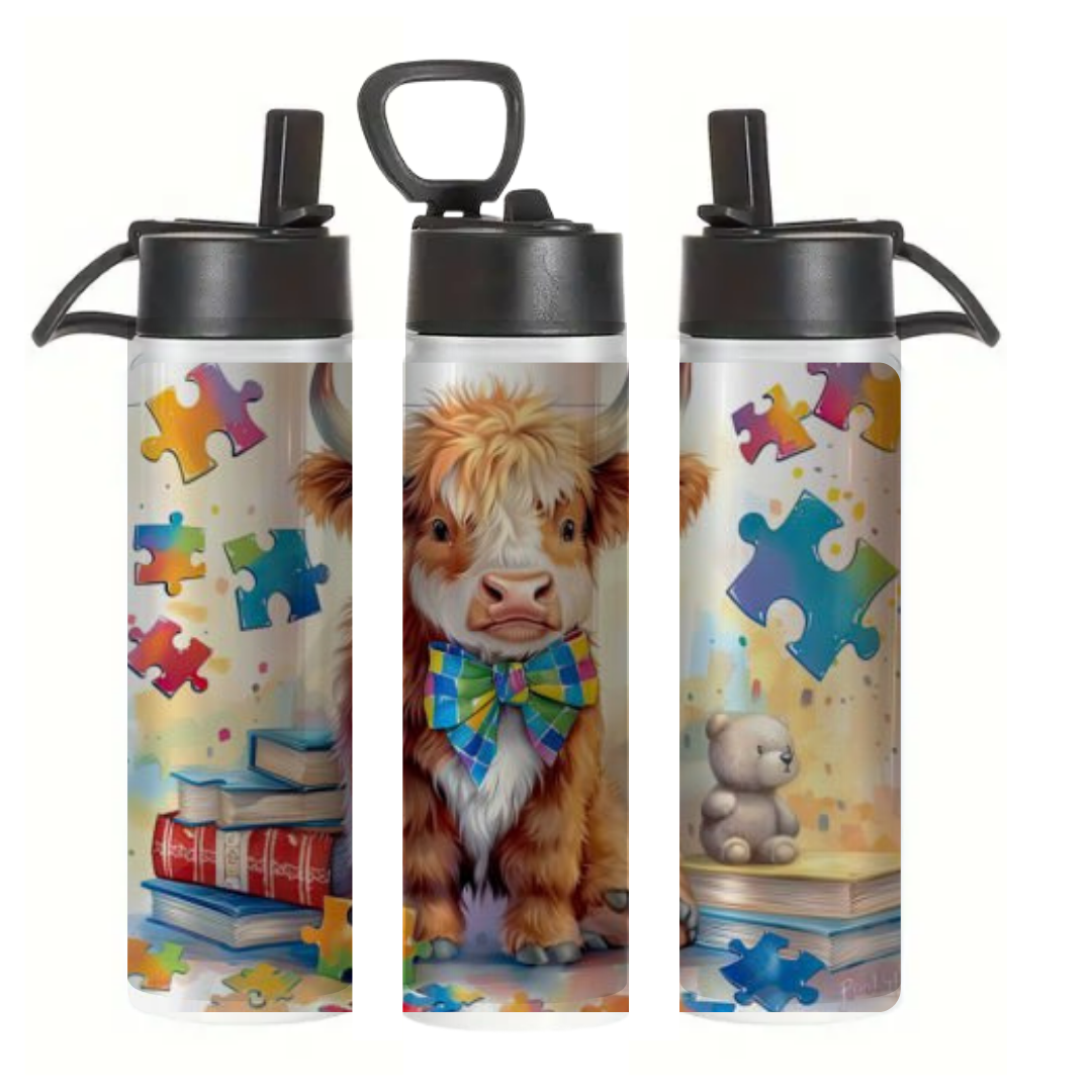 Autism Awareness Highland Cow - Tumbler & Bottle
