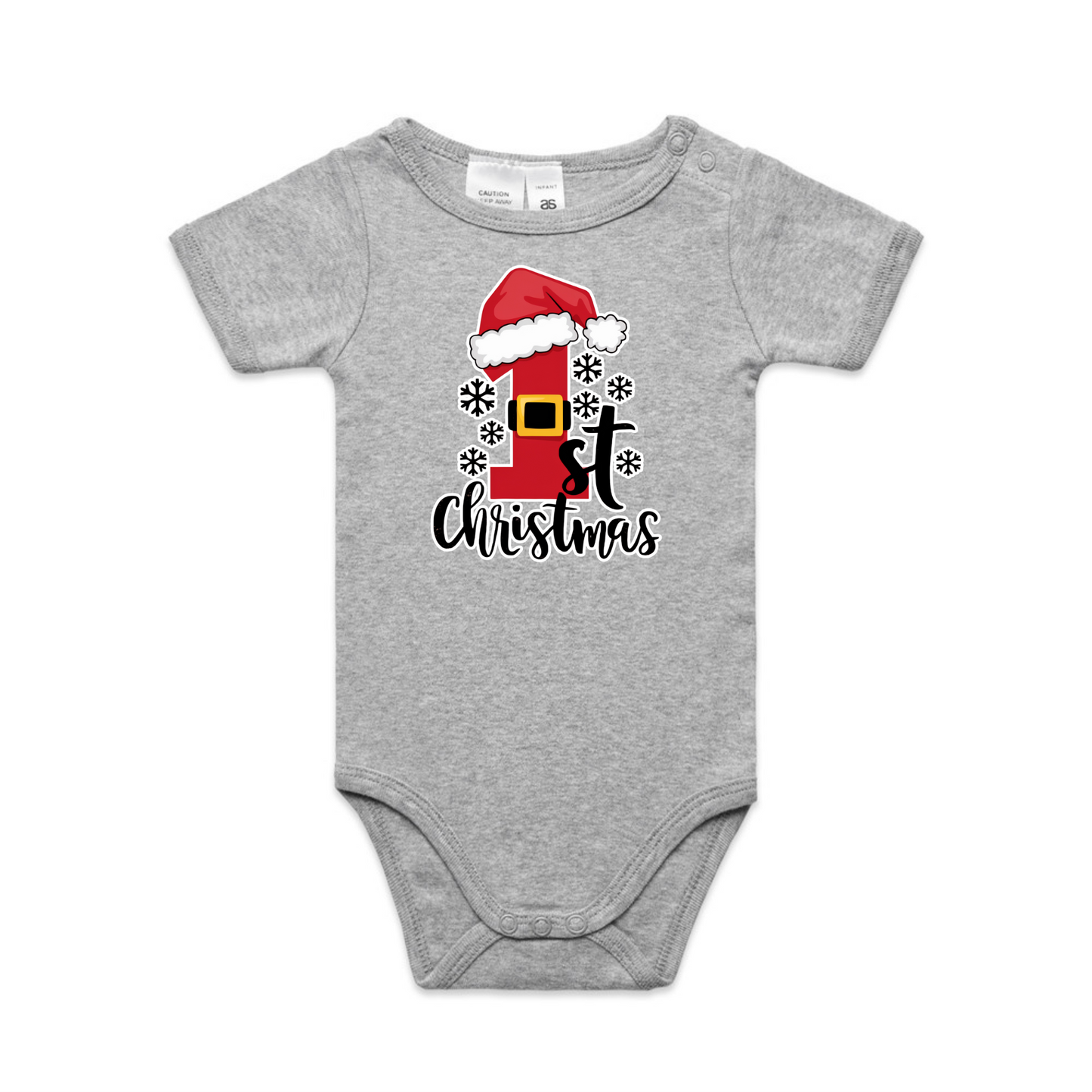 1st Christmas Hat XMAS - Organic Infant Tee OR Bodysuit
