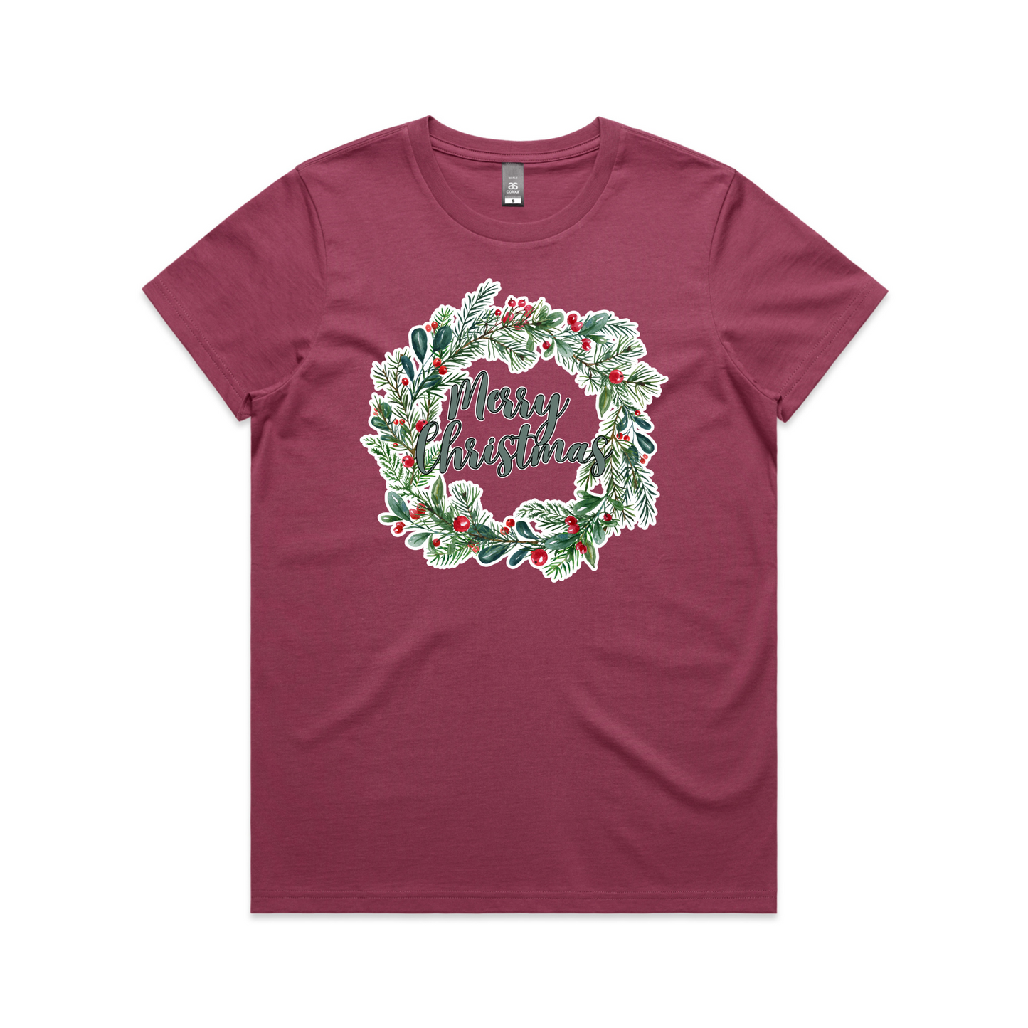 Wreath Merry XMAS - Womens Tee