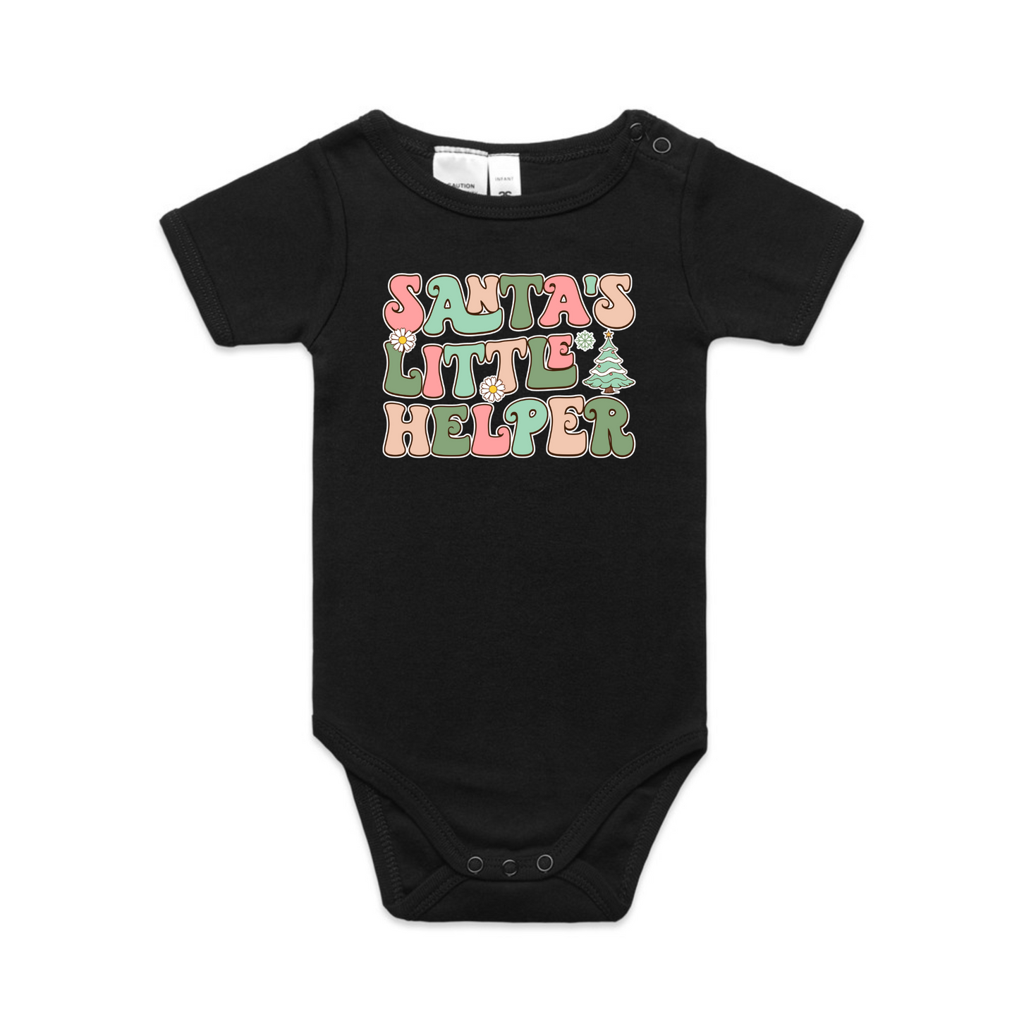 Santas Little Helper (Plain option)XMAS - Organic Infant Tee OR Bodysuit