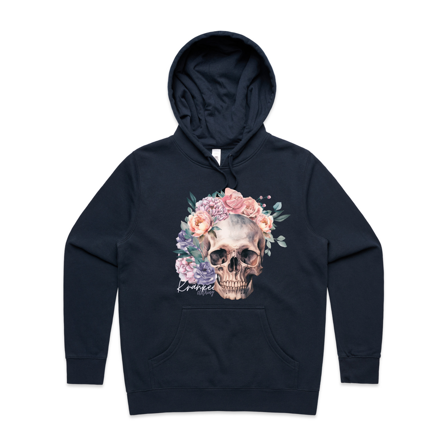 Womens Floral Skull Hoodie