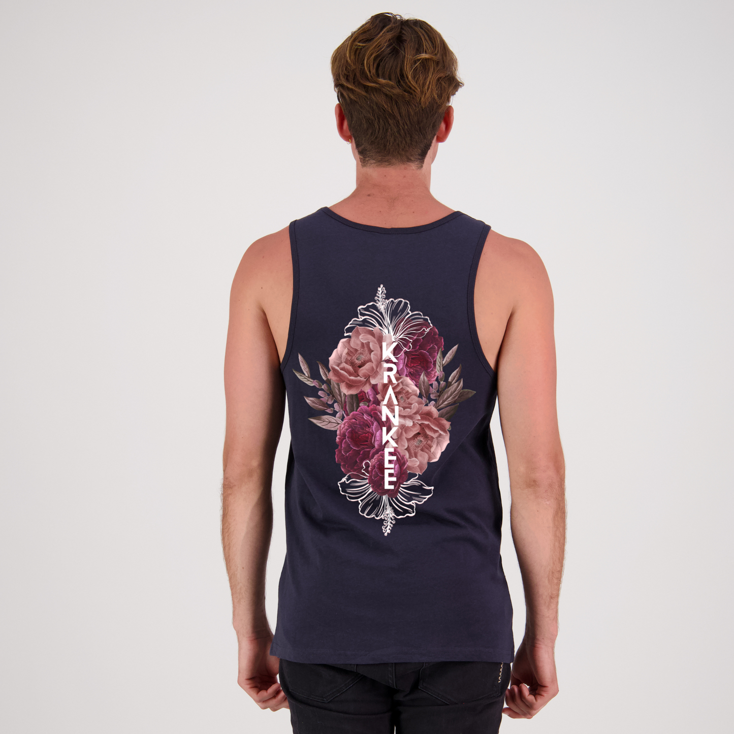 Mens Floral Back Singlet