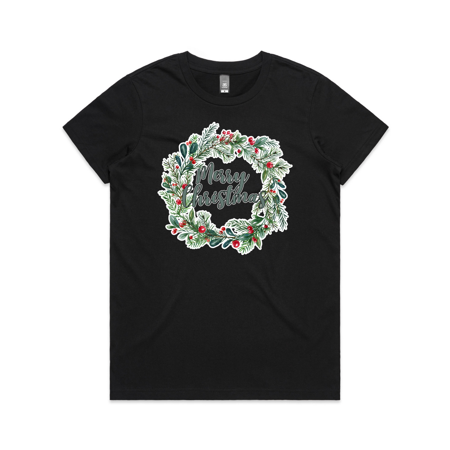 Wreath Merry XMAS - Womens Tee