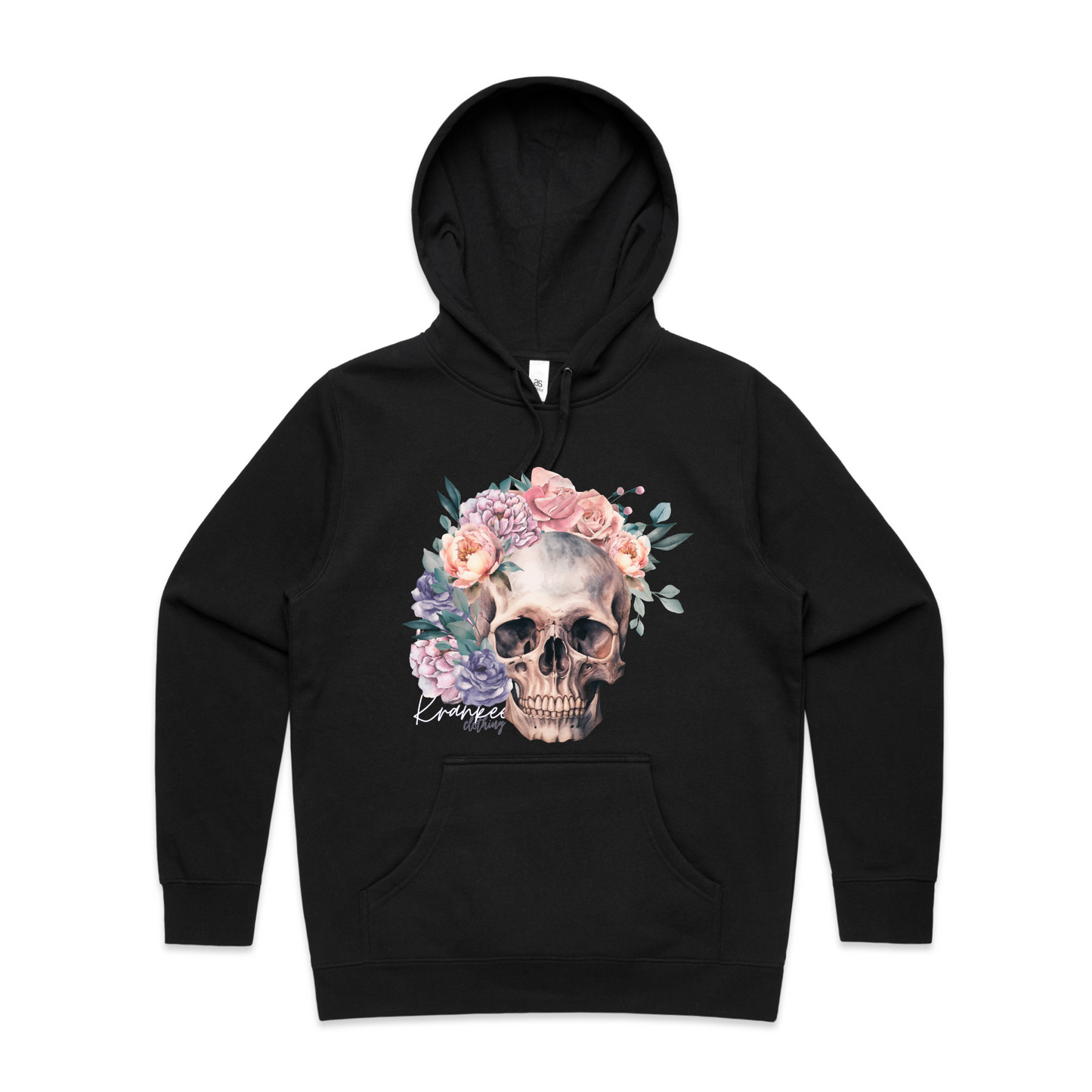 Womens Floral Skull Hoodie