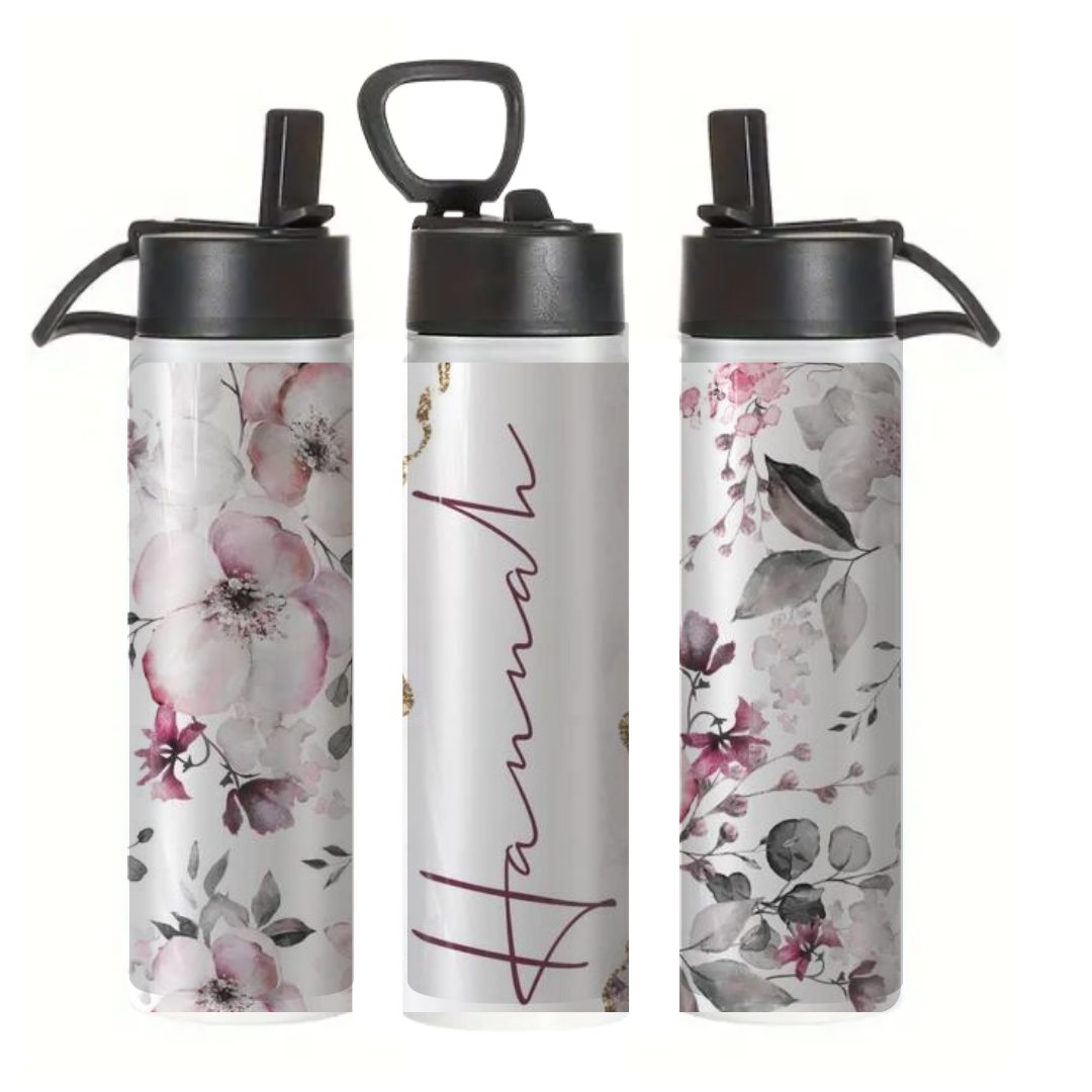 Light Floral Name - Tumbler & Bottle