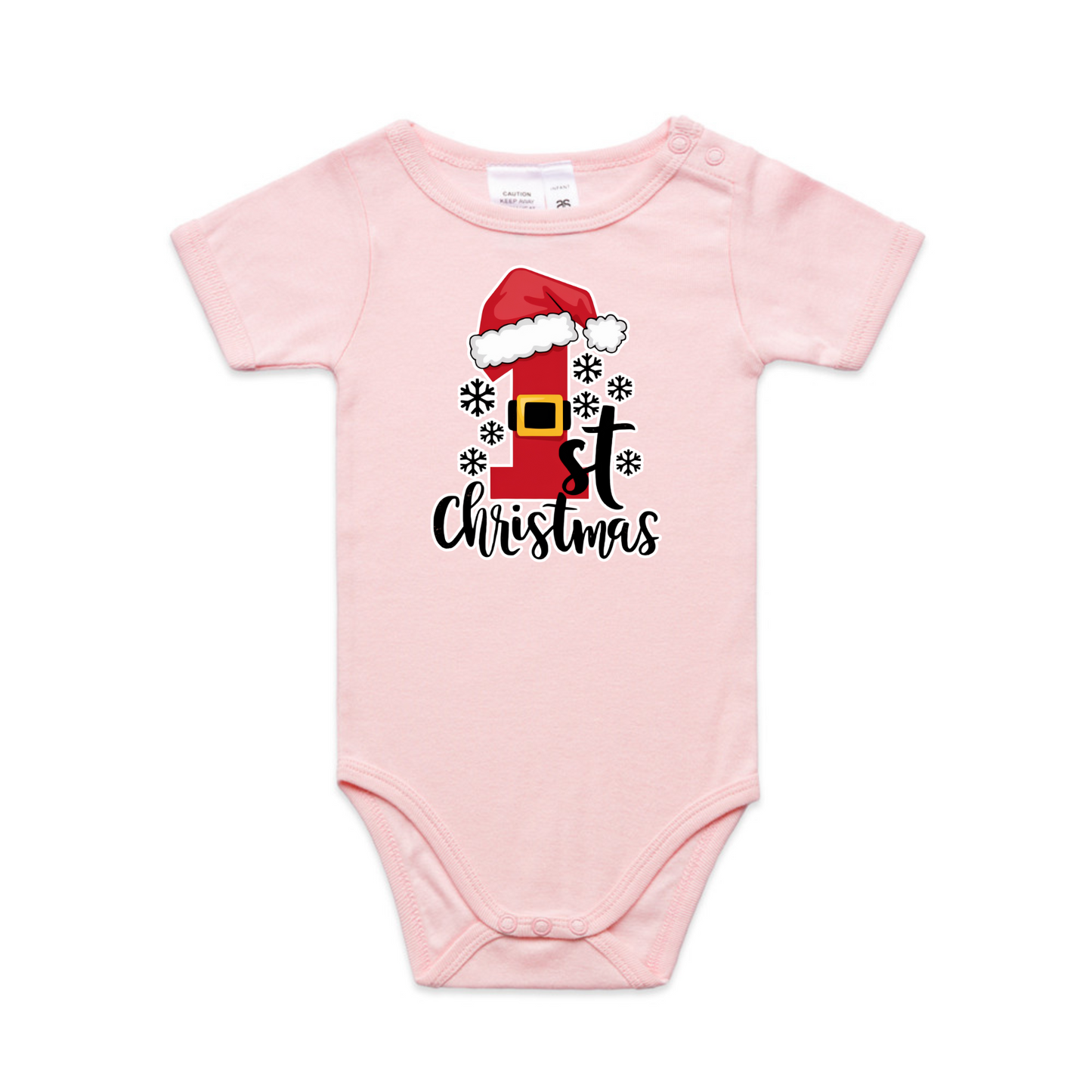 1st Christmas Hat XMAS - Organic Infant Tee OR Bodysuit