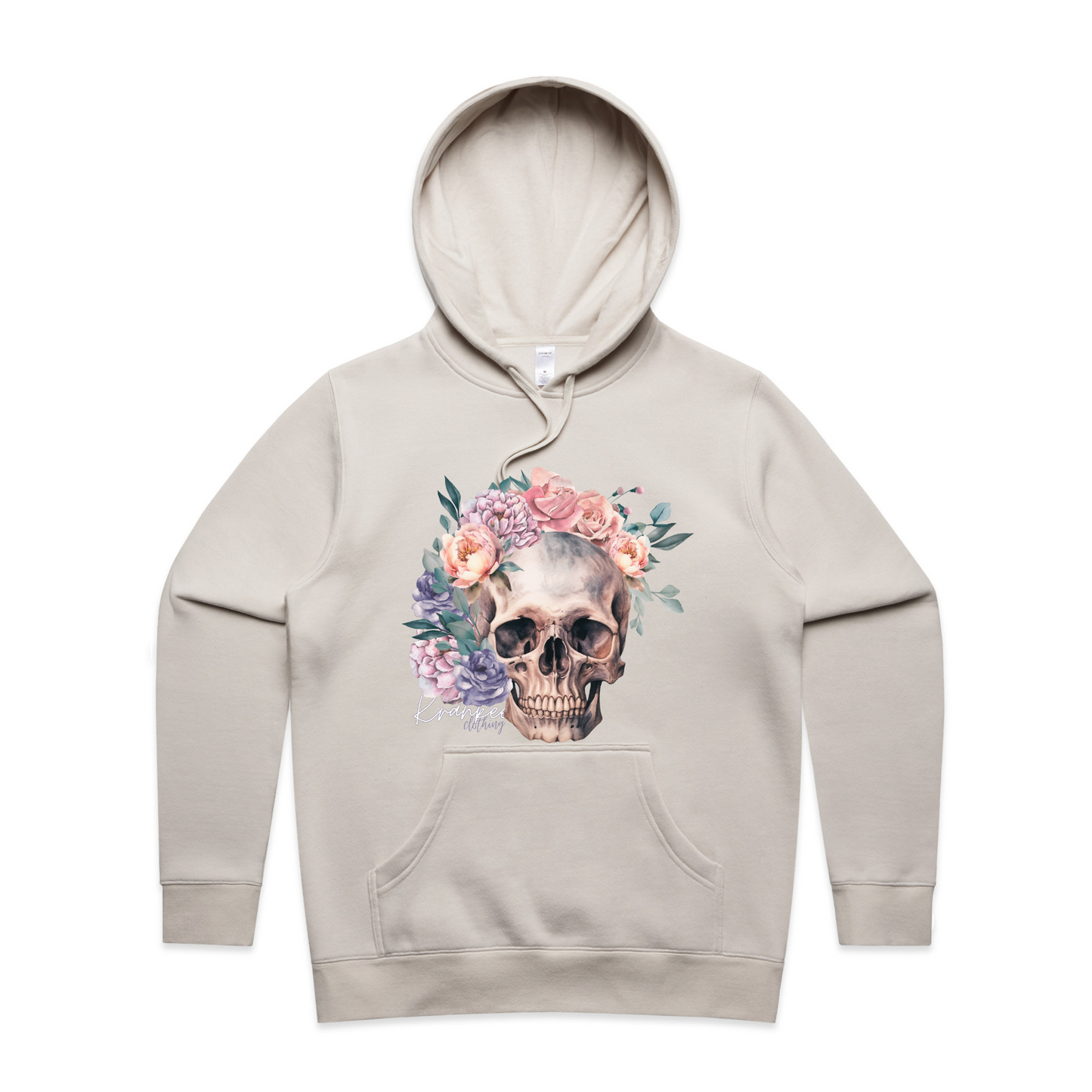 Womens Floral Skull Hoodie