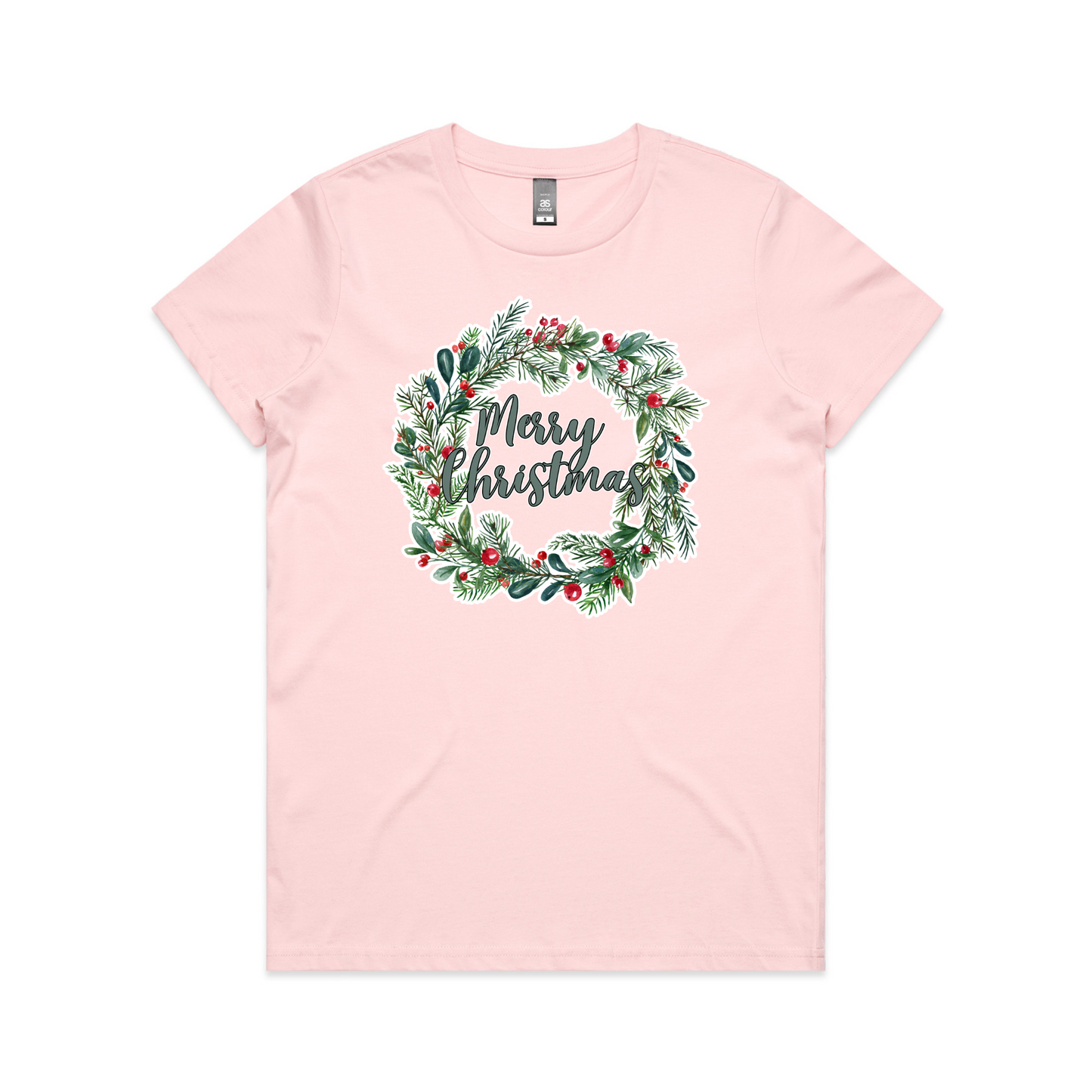 Wreath Merry XMAS - Womens Tee
