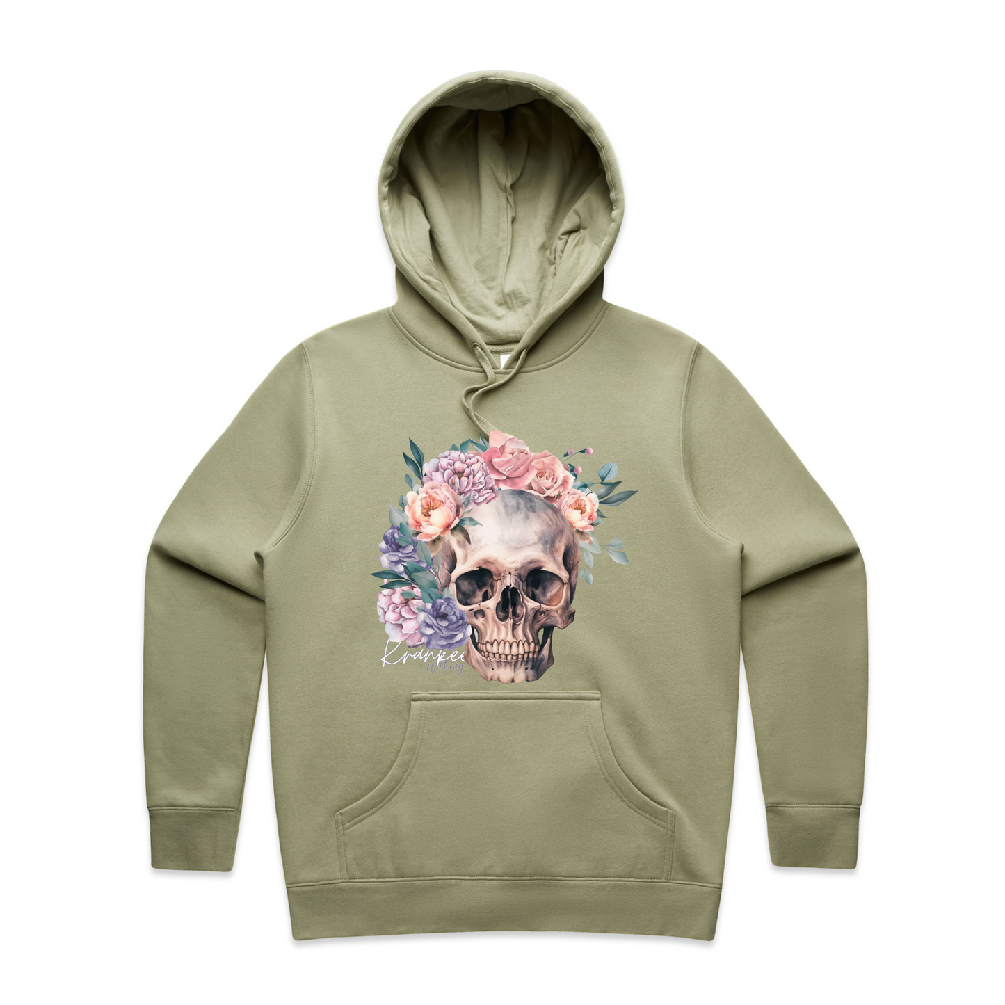 Womens Floral Skull Hoodie
