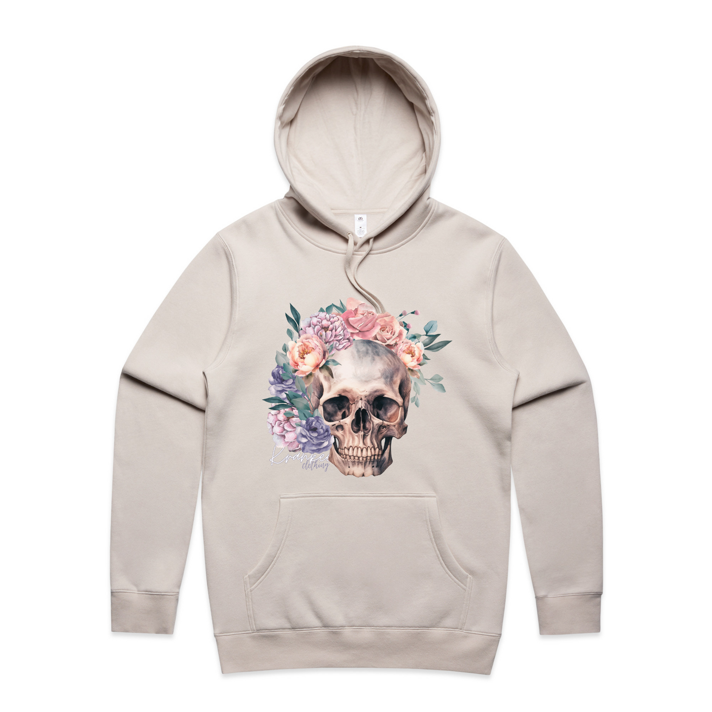 Mens Floral Skull Hoodie