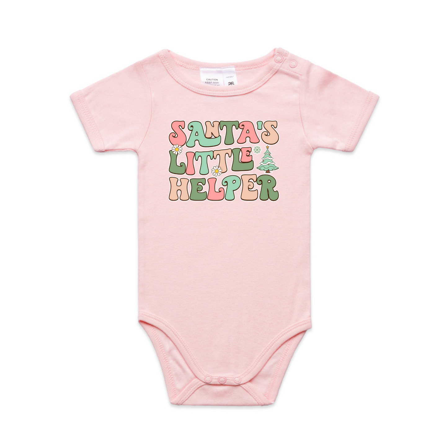 Santas Little Helper (Plain option)XMAS - Organic Infant Tee OR Bodysuit