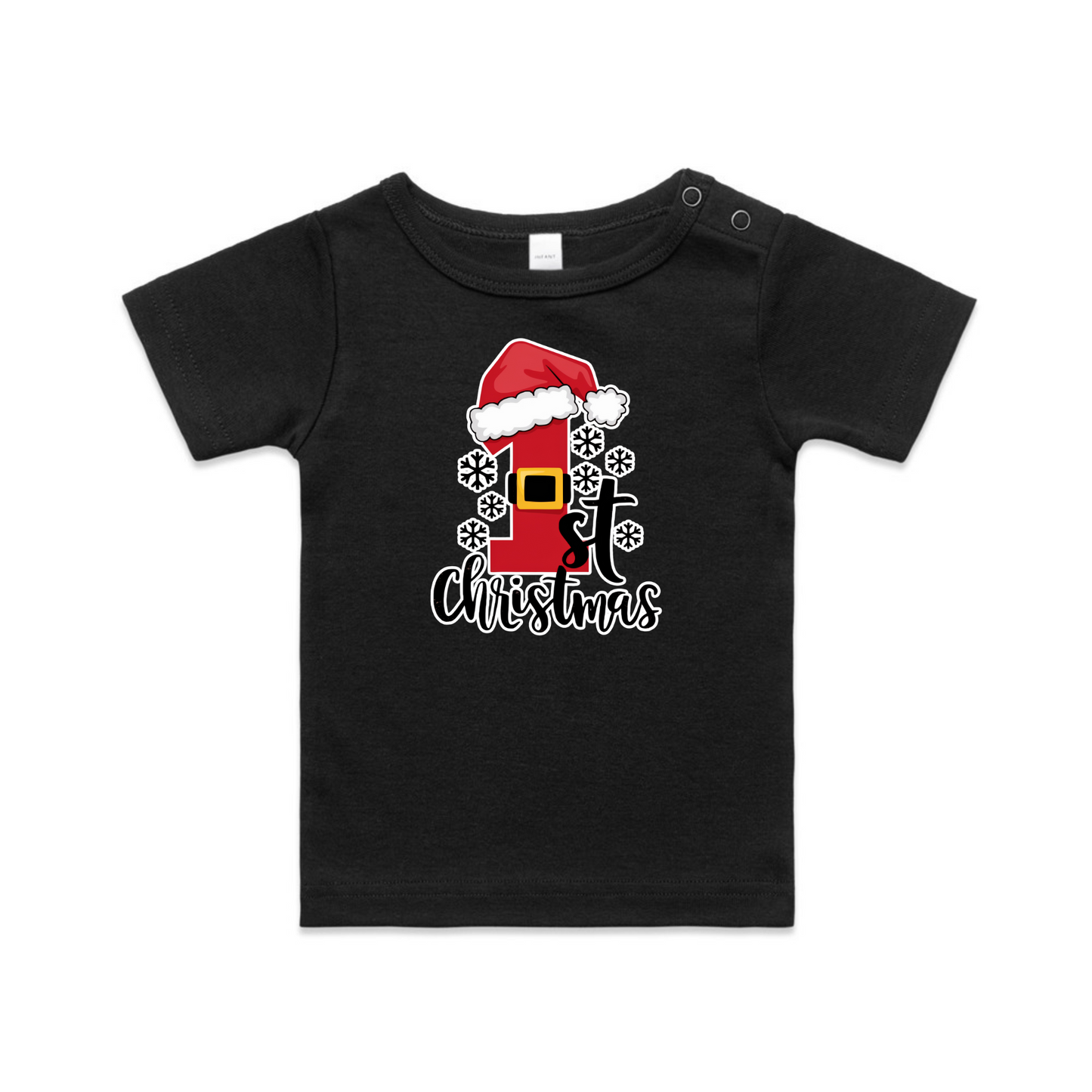 1st Christmas Hat XMAS - Organic Infant Tee OR Bodysuit