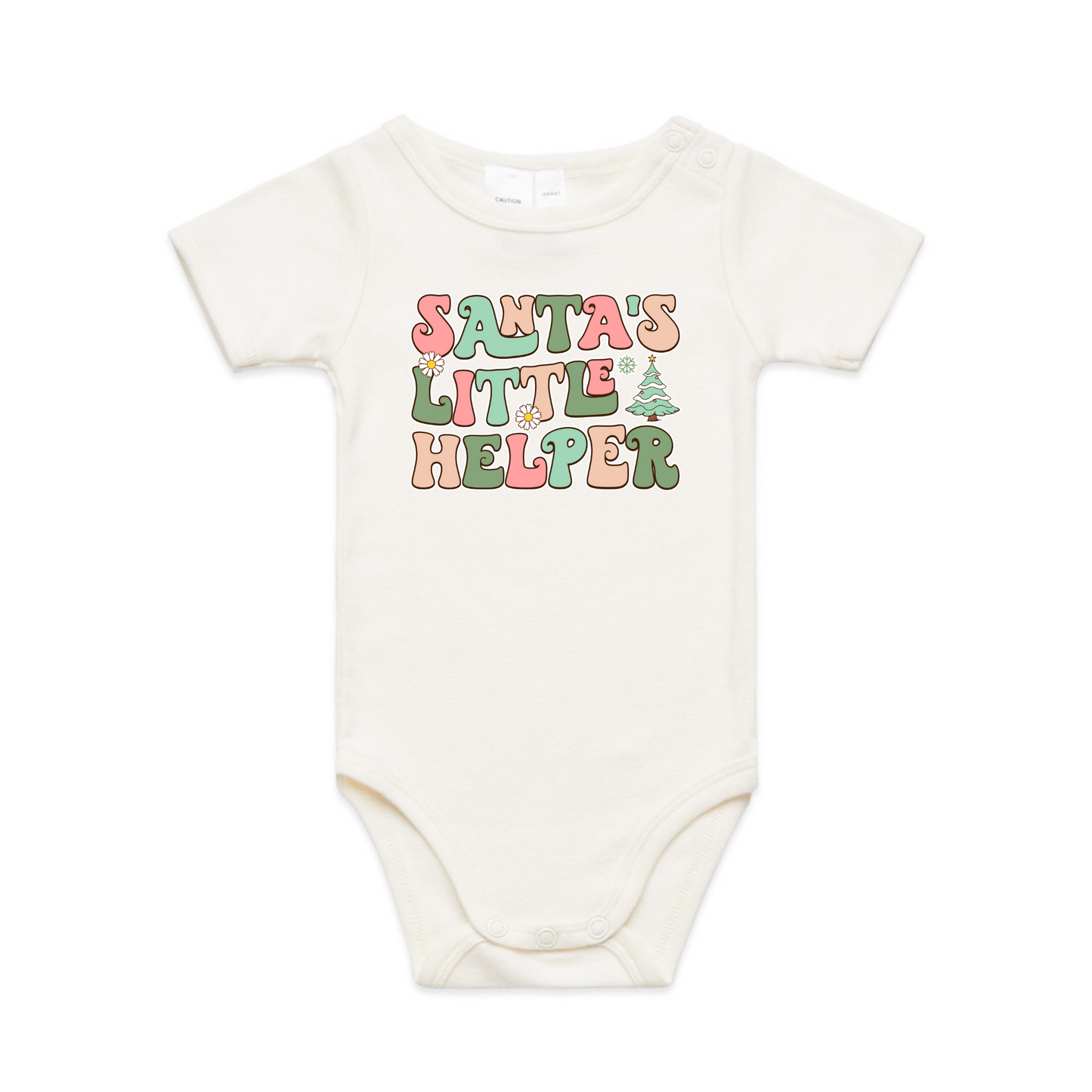Santas Little Helper (Plain option)XMAS - Organic Infant Tee OR Bodysuit
