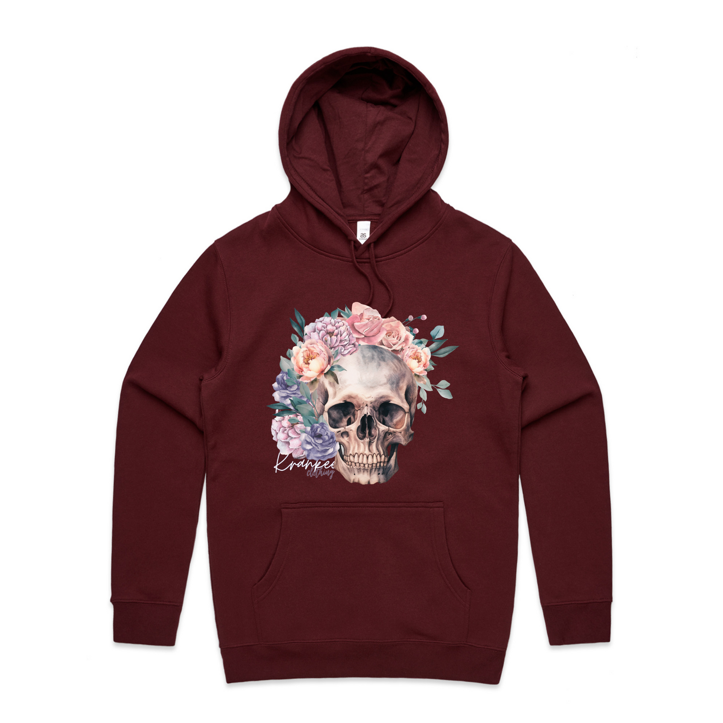 Mens Floral Skull Hoodie