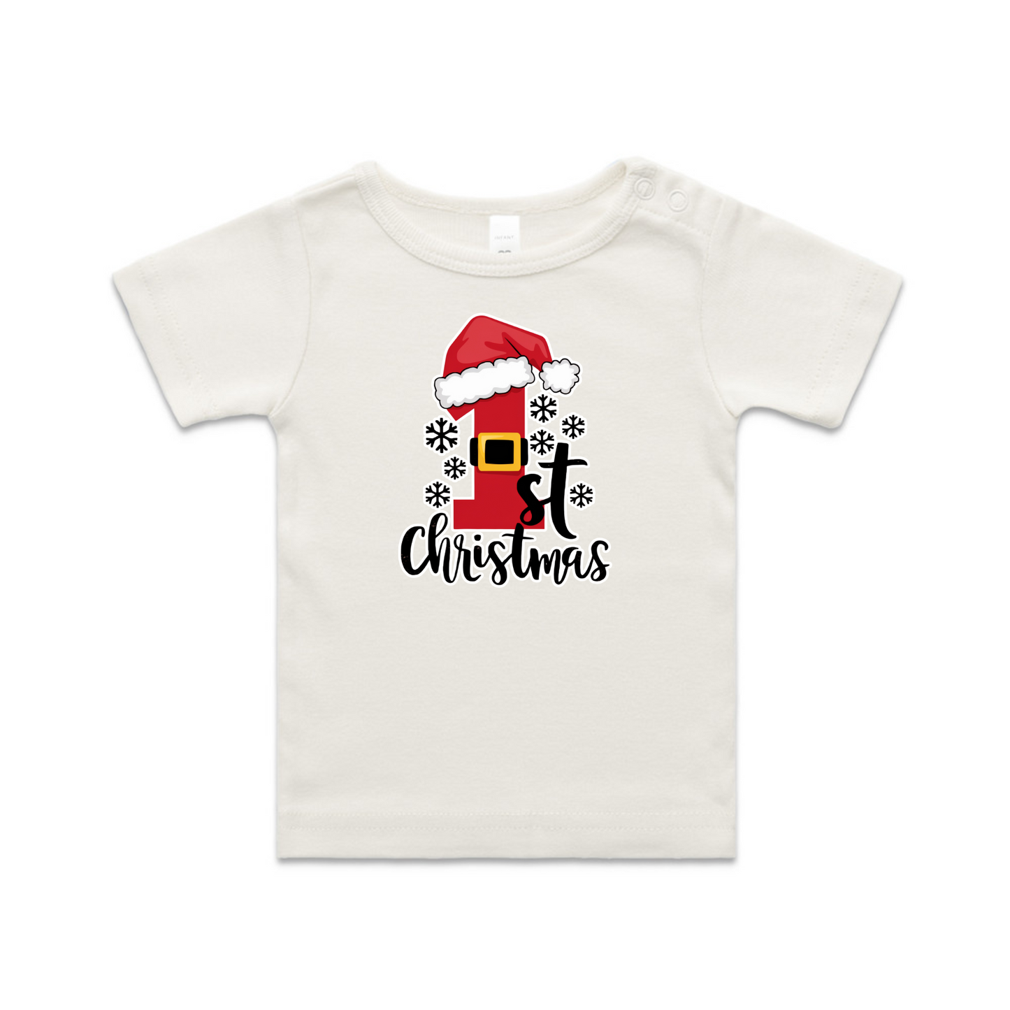 1st Christmas Hat XMAS - Organic Infant Tee OR Bodysuit