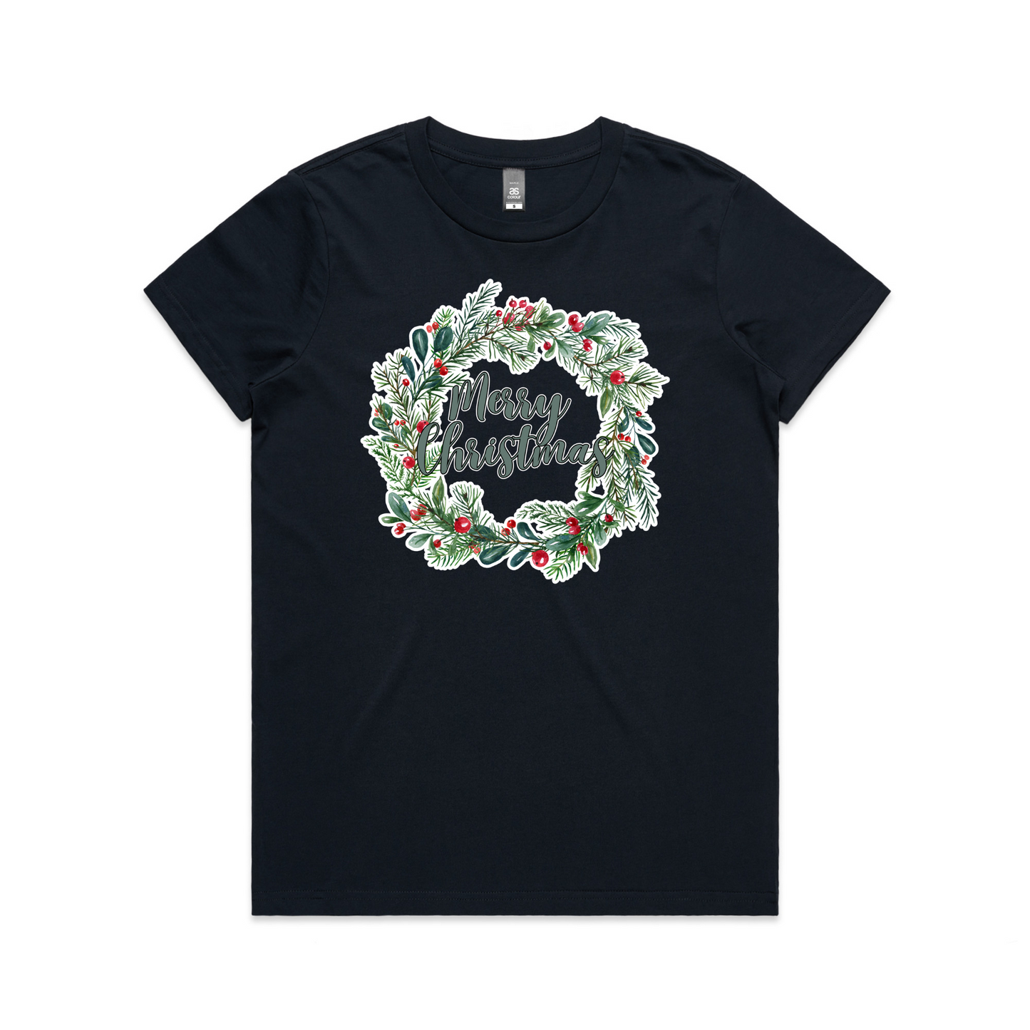 Wreath Merry XMAS - Womens Tee