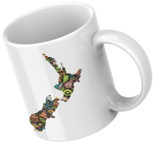NZ Map Collage - Mug