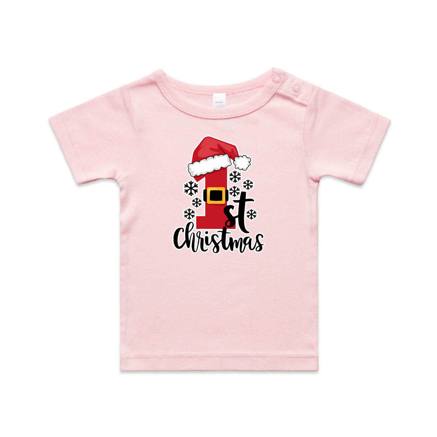 1st Christmas Hat XMAS - Organic Infant Tee OR Bodysuit