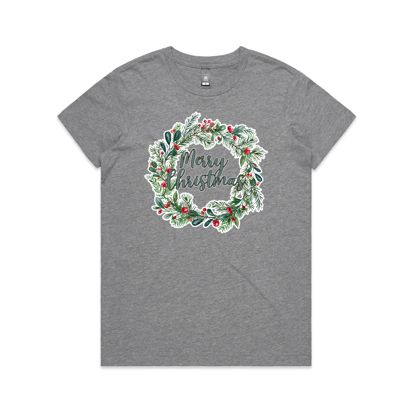 Wreath Merry XMAS - Womens Tee