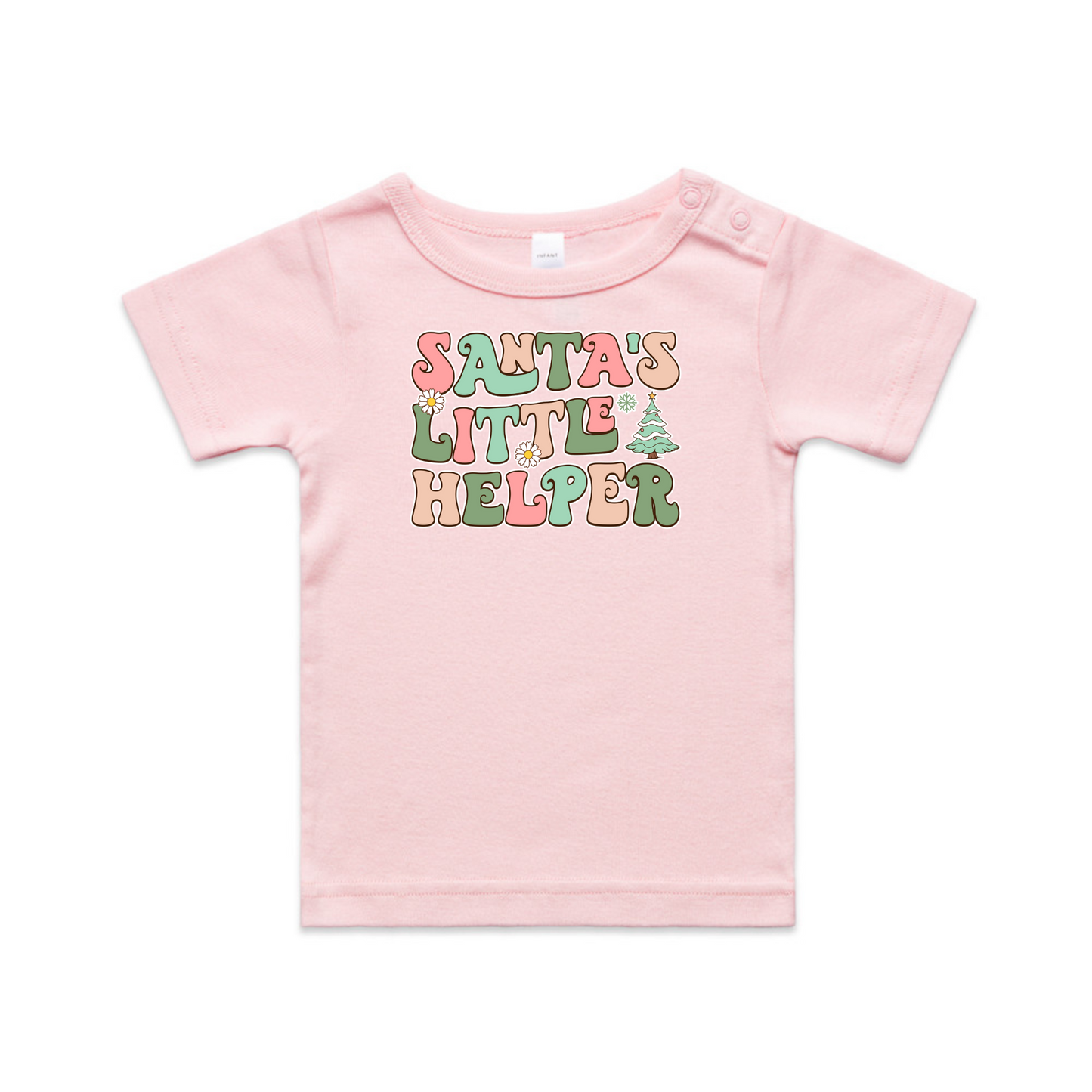 Santas Little Helper (Plain option)XMAS - Organic Infant Tee OR Bodysuit