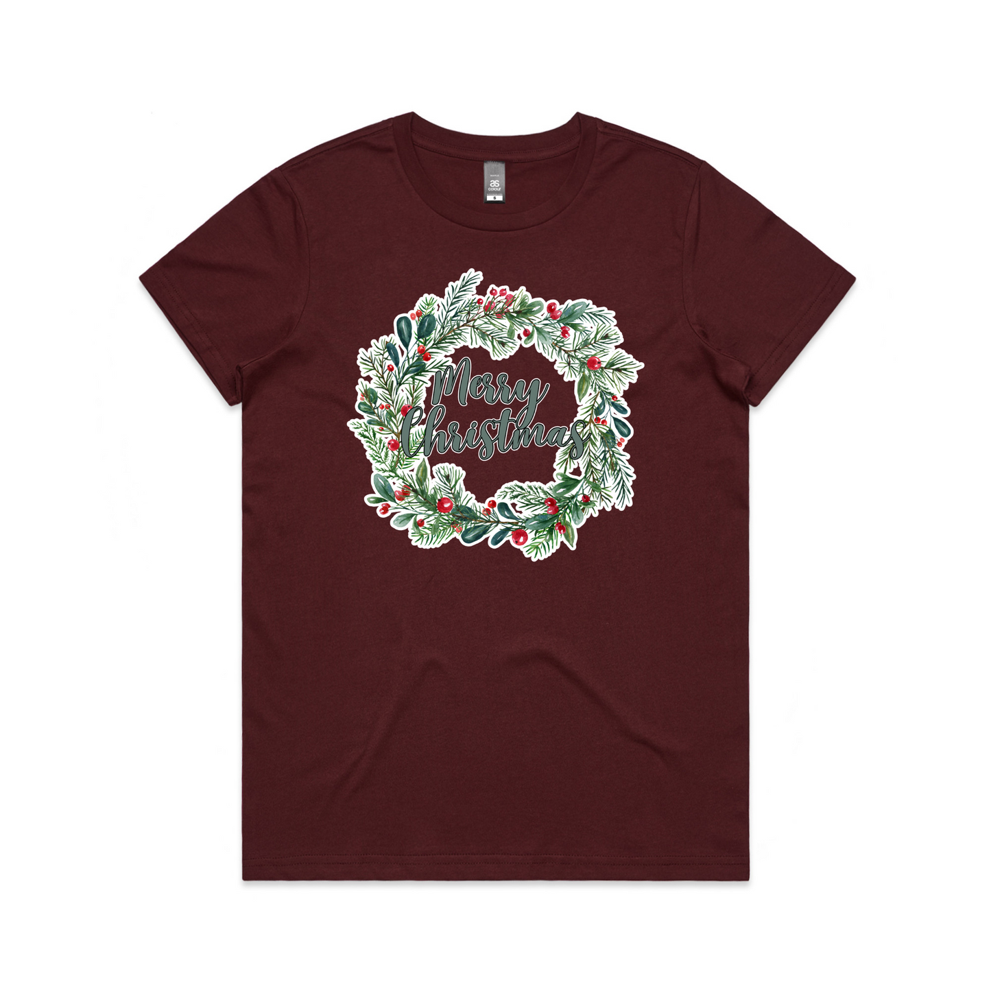 Wreath Merry XMAS - Womens Tee