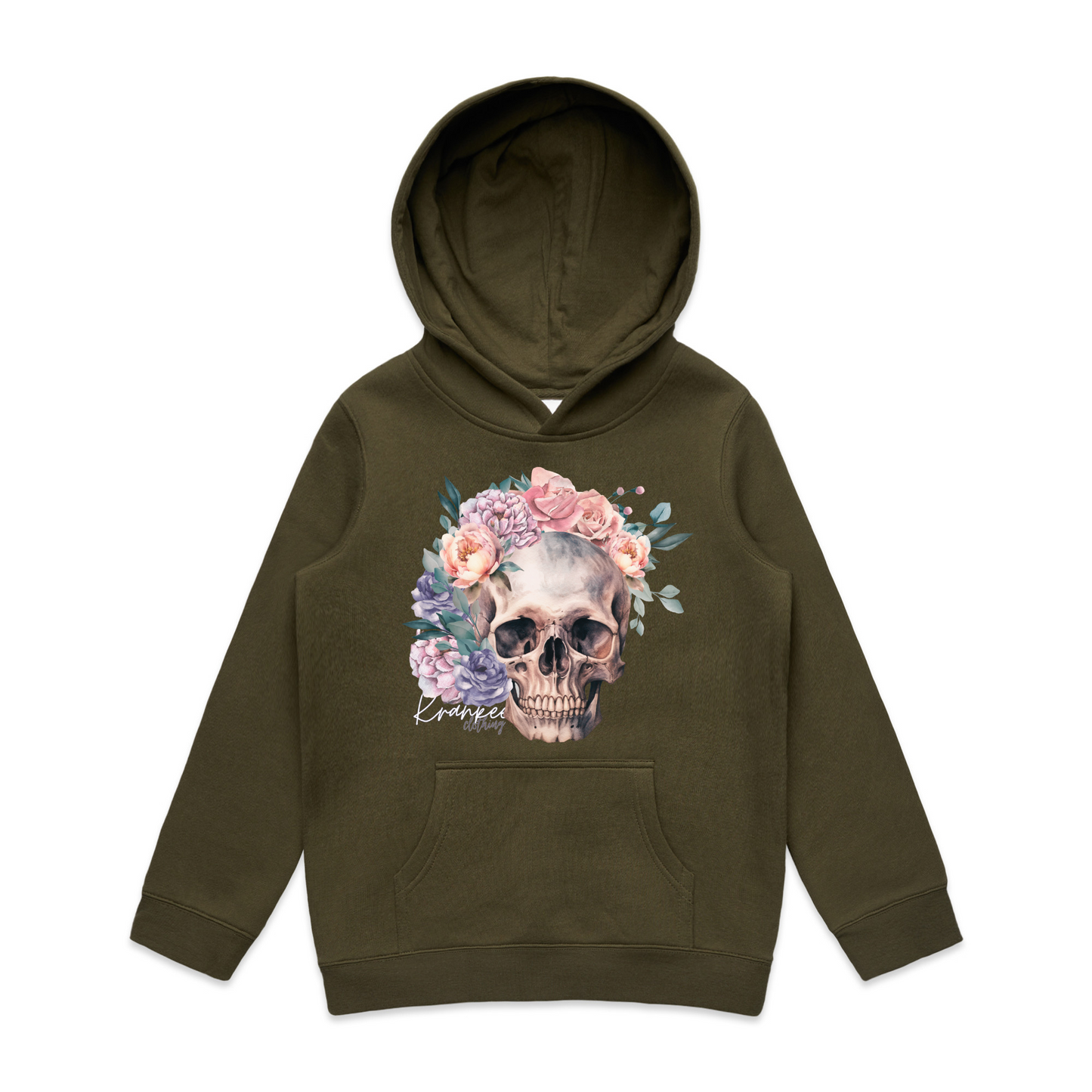 Kids Floral Skull Hoodie