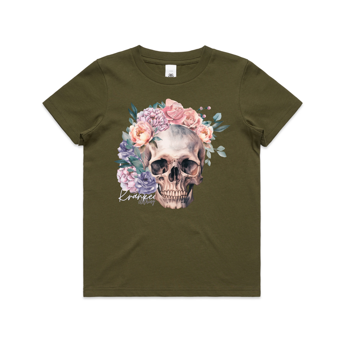 Kids Floral Skull Tee
