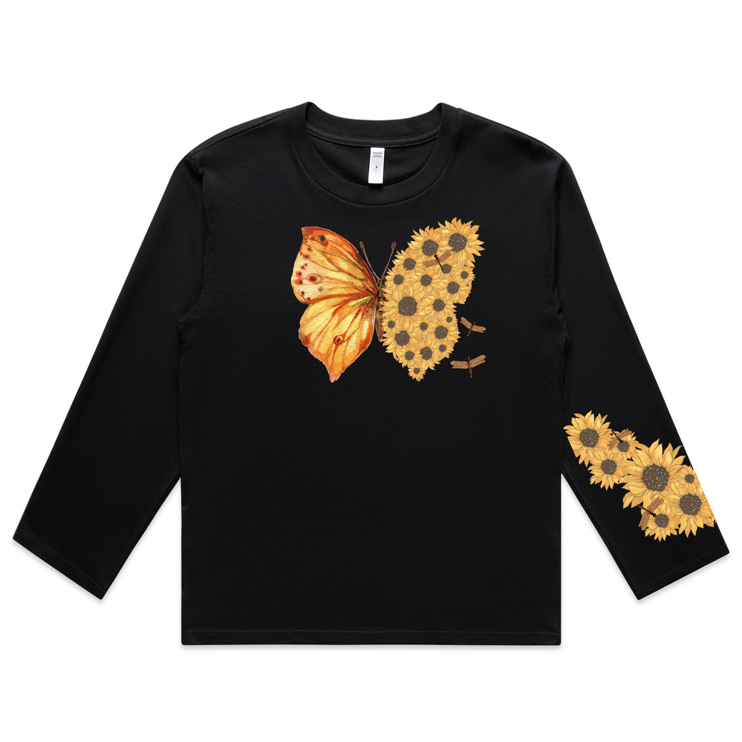 Womens Flutterby Sunflower Boxy L/Sleeve