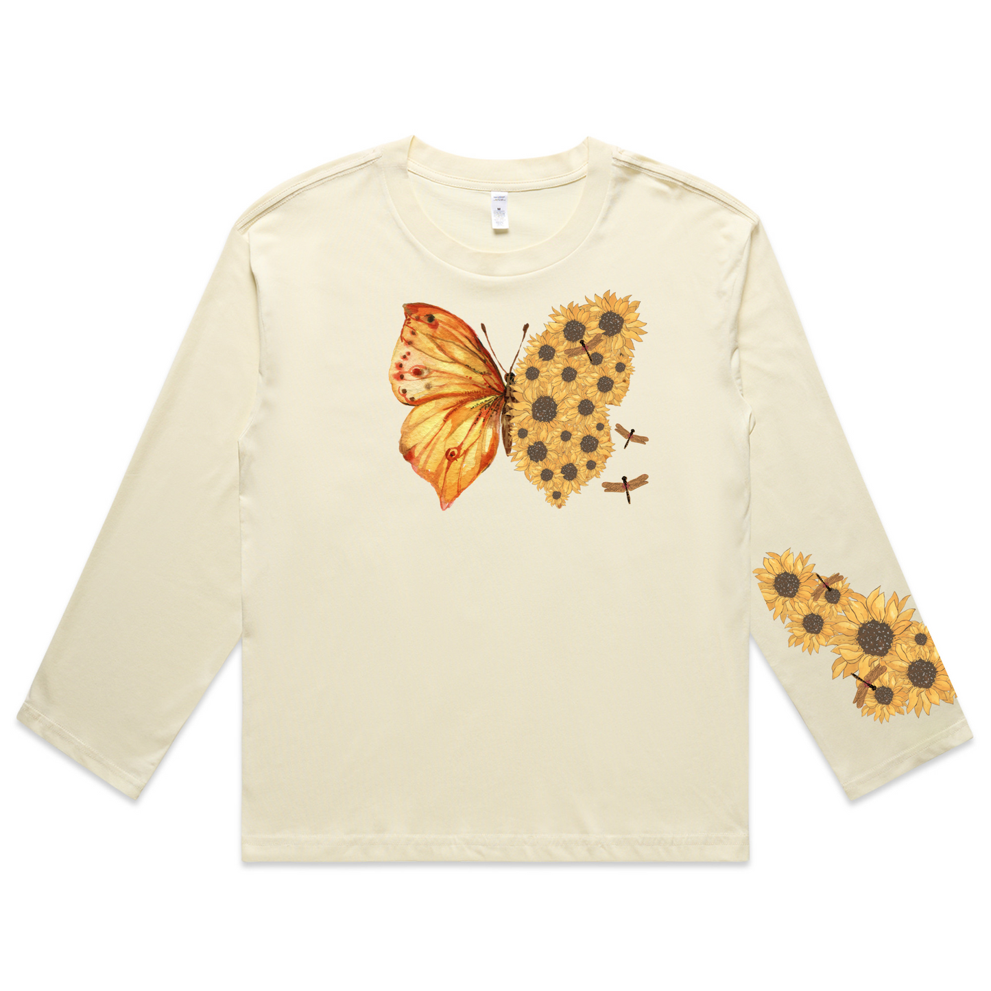 Womens Flutterby Sunflower Boxy L/Sleeve